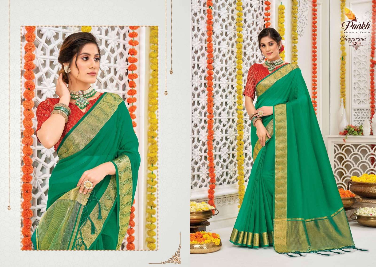 Shayarana Vol-1 By Pankh Creation 4201 To 4210 Indian Traditional Wear Collection Beautiful Stylish Fancy Colorful Party Wear & Occasional Wear Organza Silk Sarees At Wholesale Price