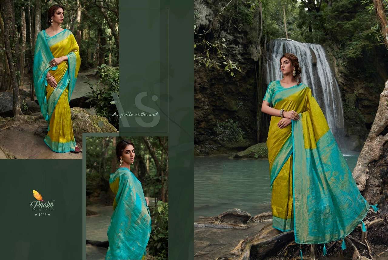 Parampara Silk Vol-4 By Pankh Creation 4001 To 4013 Indian Traditional Wear Collection Beautiful Stylish Fancy Colorful Party Wear & Occasional Wear Kanjivaram Silk Sarees At Wholesale Price