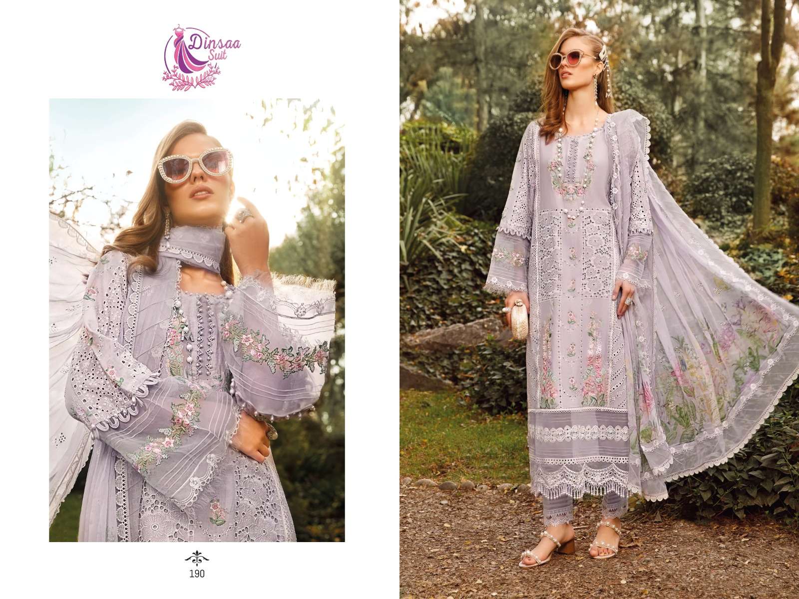 Maria.B. Summer Collection Vol-1 By Dinsaa Suits 190 To 193 Series Beautiful Pakistani Suits Colorful Stylish Fancy Casual Wear & Ethnic Wear Pure Cotton Embroidered Dresses At Wholesale Price