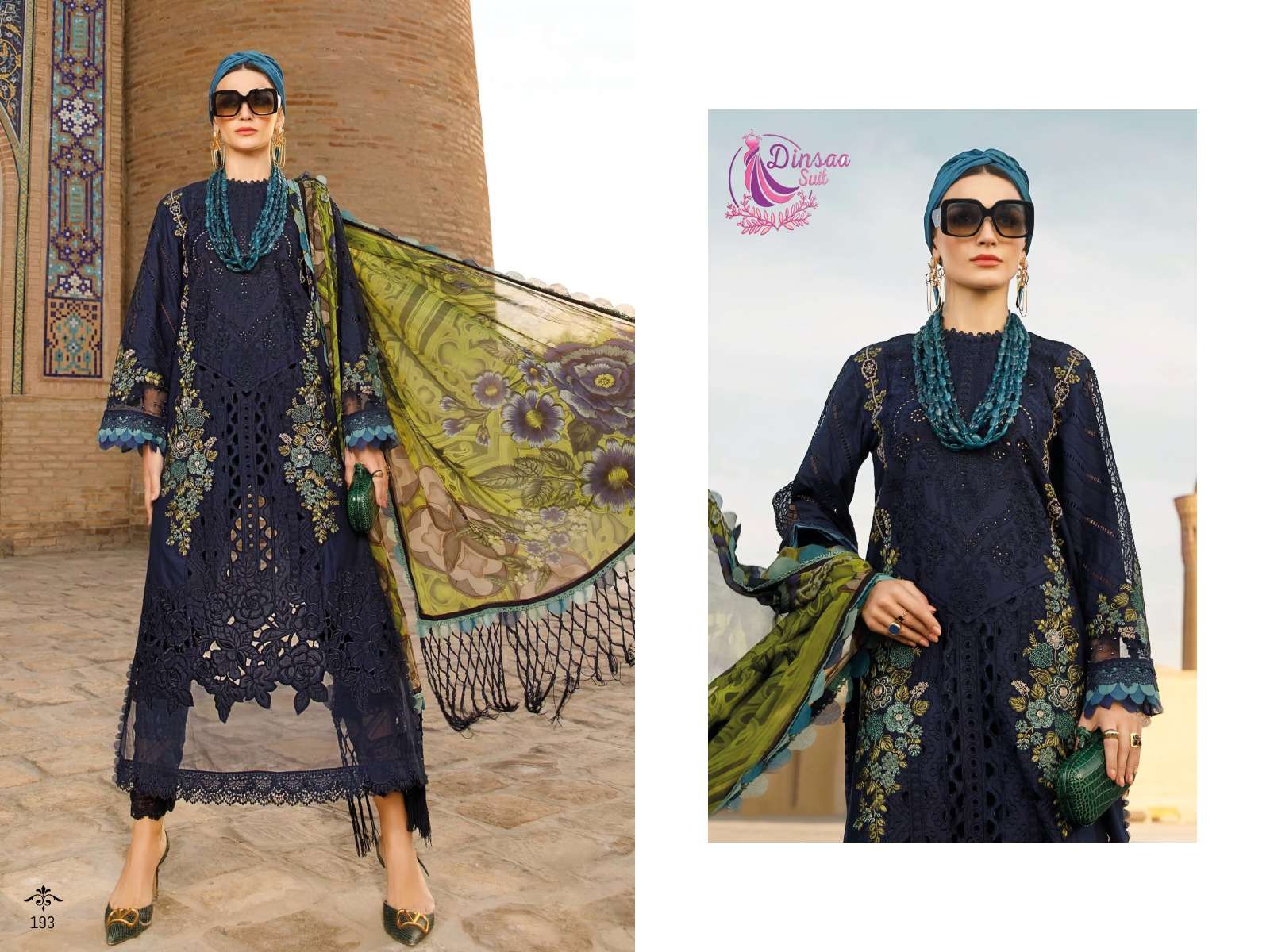 Maria.B. Summer Collection Vol-1 By Dinsaa Suits 190 To 193 Series Beautiful Pakistani Suits Colorful Stylish Fancy Casual Wear & Ethnic Wear Pure Cotton Embroidered Dresses At Wholesale Price