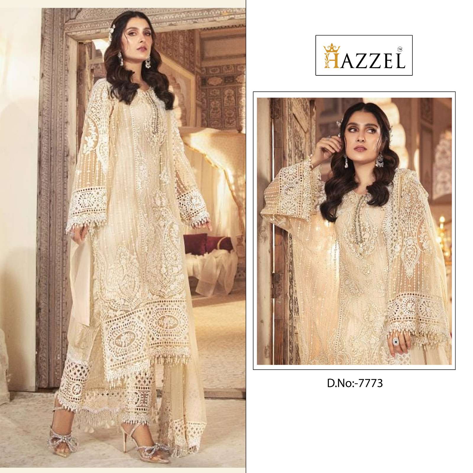 Hazzel Hit Design 7773 By Hazzel Beautiful Winter Collection Pakistani Suits Stylish Fancy Colorful Casual Wear & Ethnic Wear Faux Georgette Embroidery Dresses At Wholesale Price