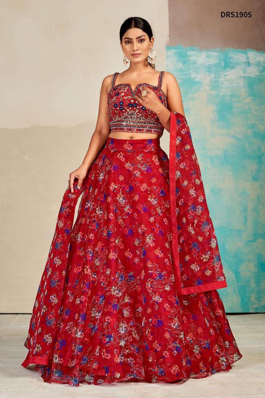 Dresstive Vol-6 By Dresstive 1901 To 1905 Series Designer Beautiful Wedding Collection Occasional Wear & Party Wear Organza Lehengas At Wholesale Price