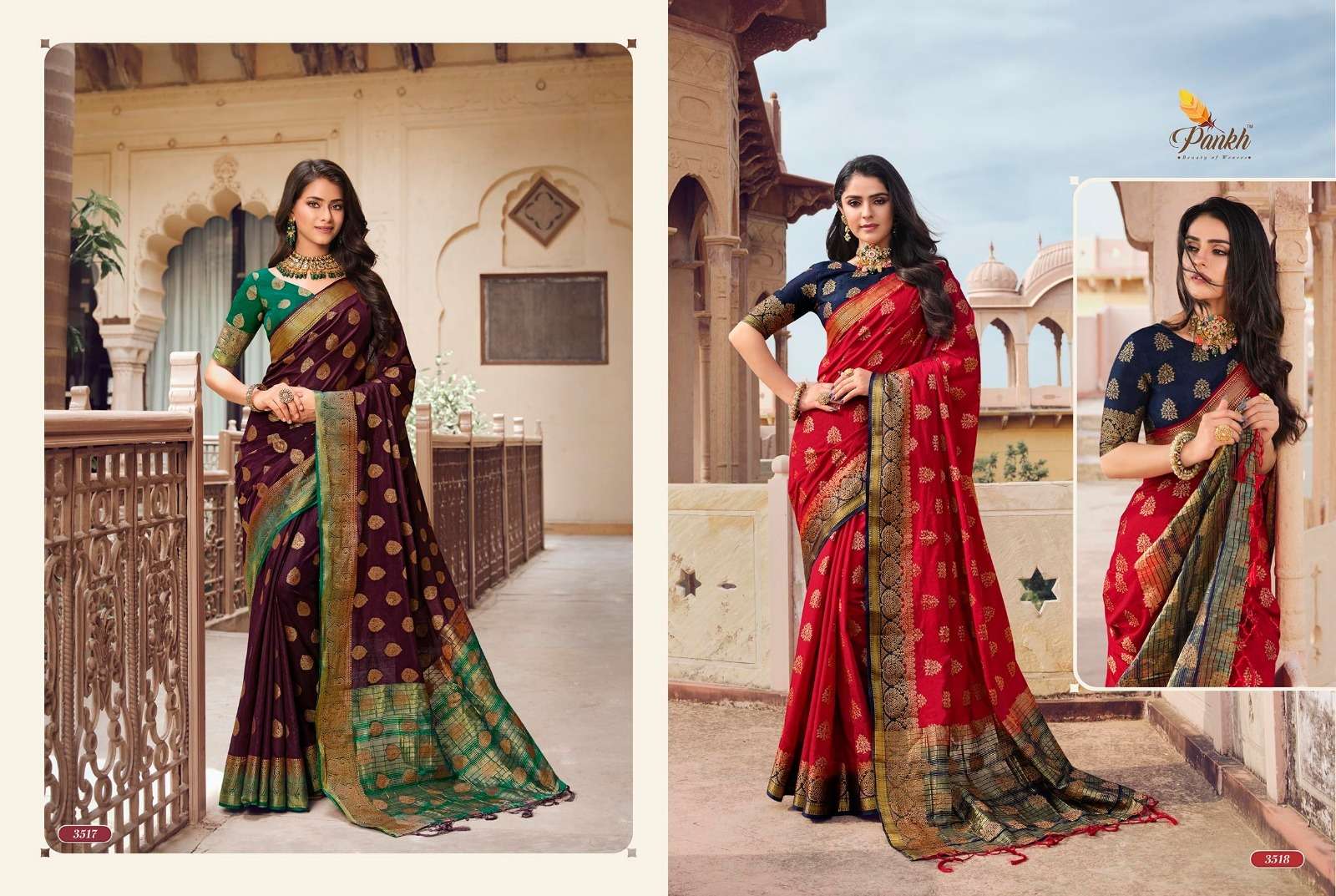 Ruchi Silk Vol-3 By Pankh Creation 3501 To 3521 Series Indian Traditional Wear Collection Beautiful Stylish Fancy Colorful Party Wear & Occasional Wear Raw Silk Sarees At Wholesale Price