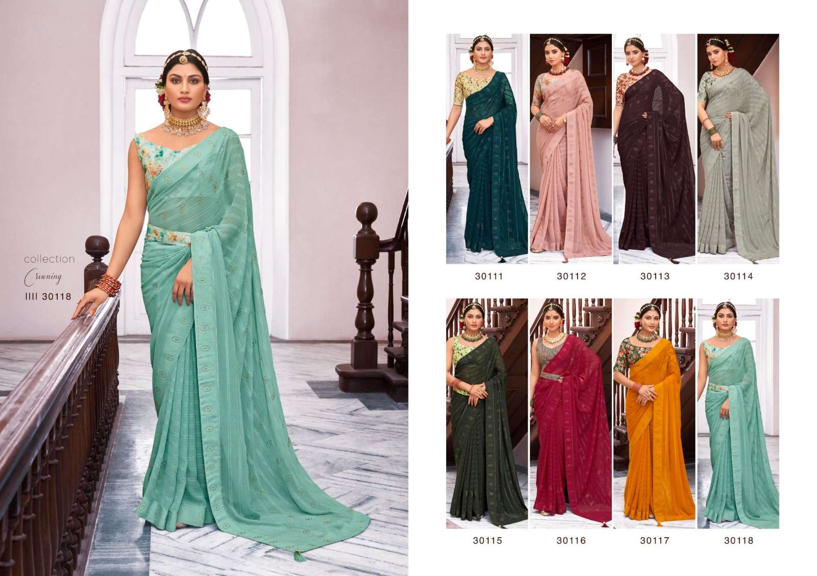 Savera By 5D Designer 30111 To 30118 Series Indian Traditional Wear Collection Beautiful Stylish Fancy Colorful Party Wear & Occasional Wear Pure Georgette Sarees At Wholesale Price