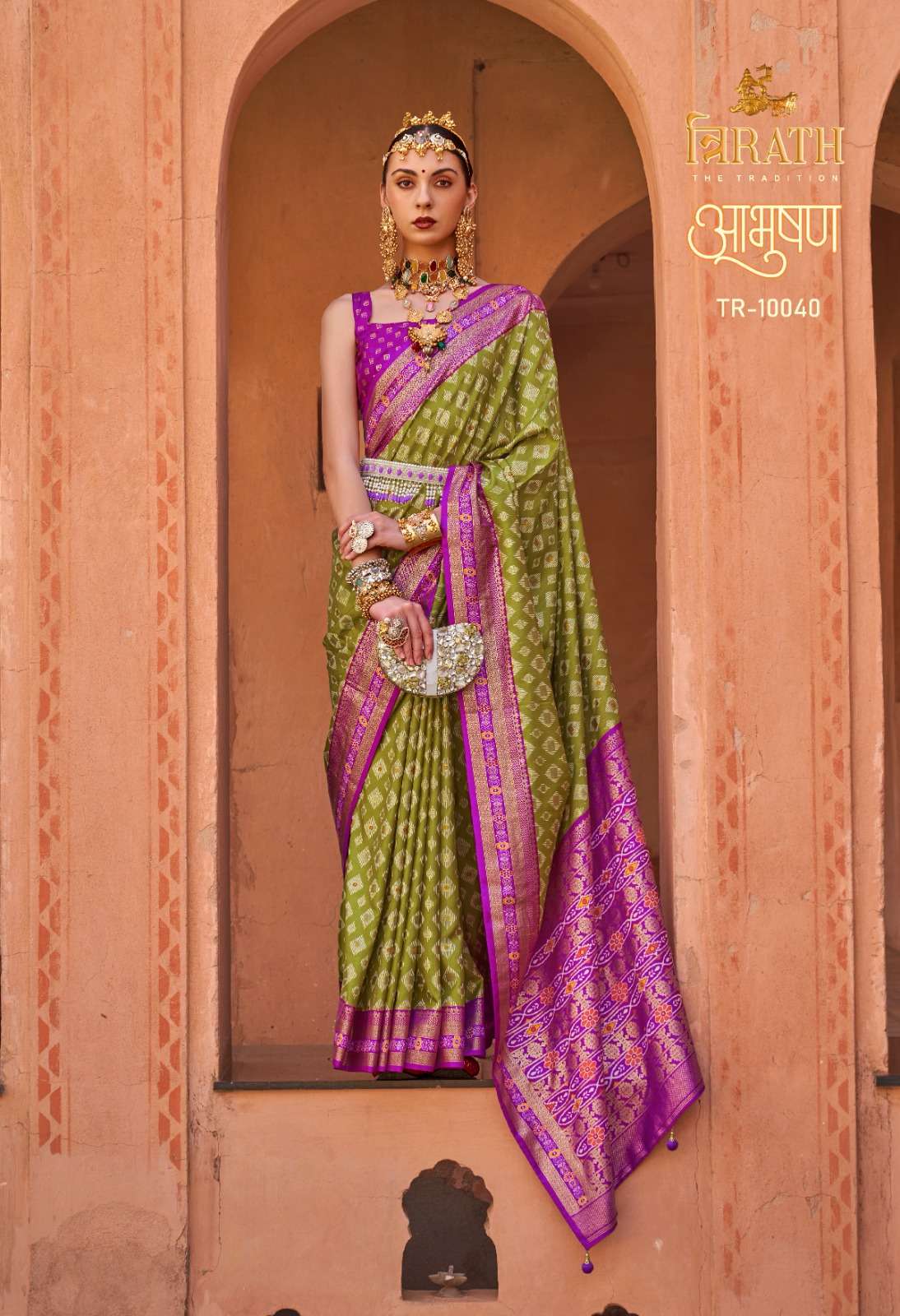 Aabhushan By Trirath 10031 To 10042 Series Indian Traditional Wear Collection Beautiful Stylish Fancy Colorful Party Wear & Occasional Wear Patola Silk Sarees At Wholesale Price