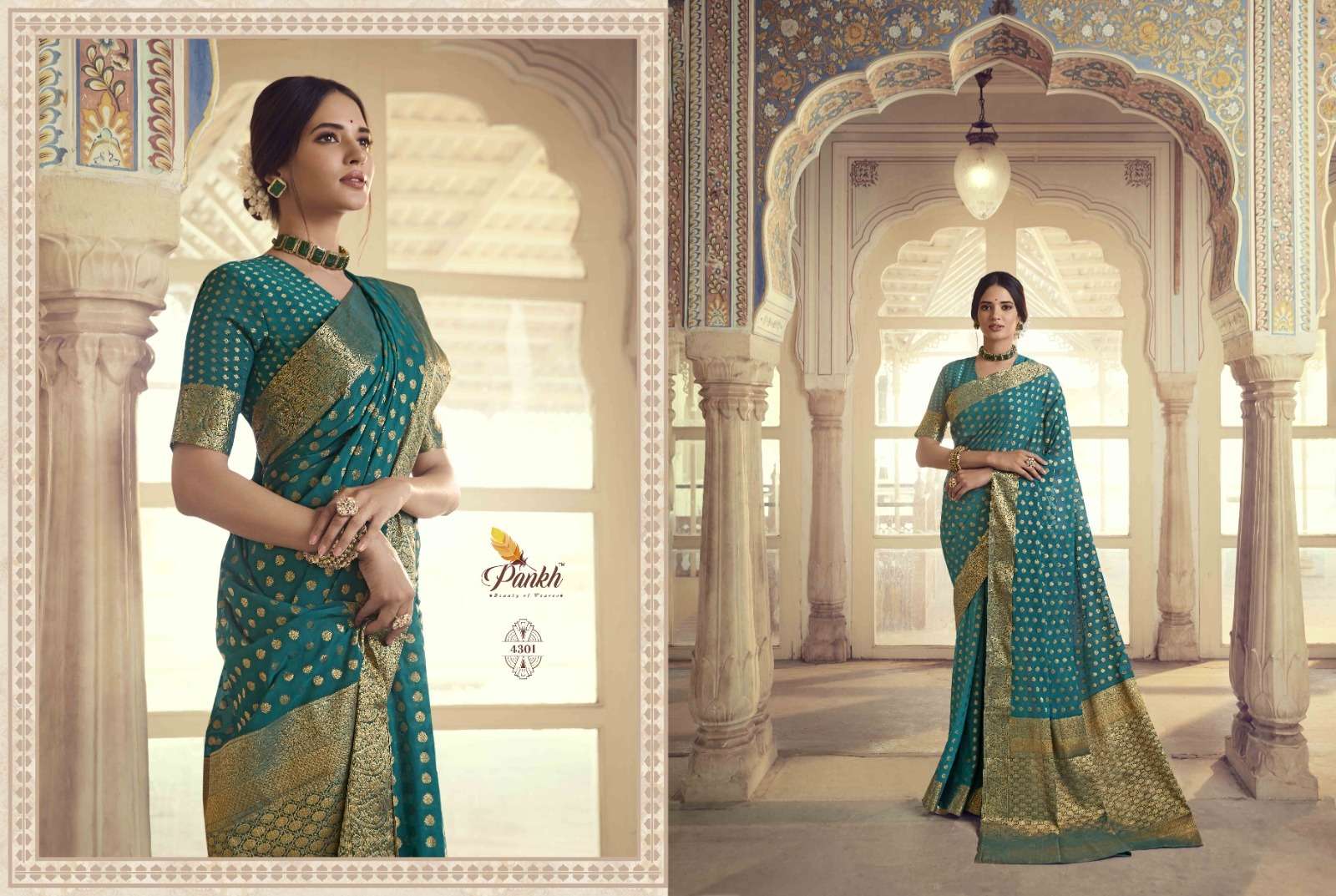 Suhagan Silk Vol-1 By Pankh Creation 4301 To 4313 Series Indian Traditional Wear Collection Beautiful Stylish Fancy Colorful Party Wear & Occasional Wear Chinnon Chiffon Silk Sarees At Wholesale Price