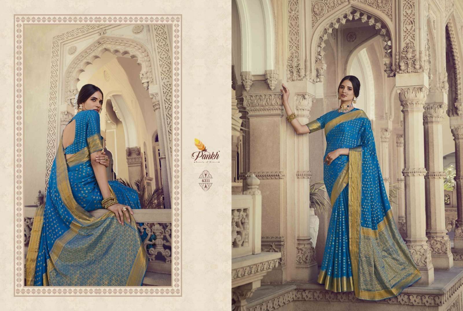 Suhagan Silk Vol-1 By Pankh Creation 4301 To 4313 Series Indian Traditional Wear Collection Beautiful Stylish Fancy Colorful Party Wear & Occasional Wear Chinnon Chiffon Silk Sarees At Wholesale Price