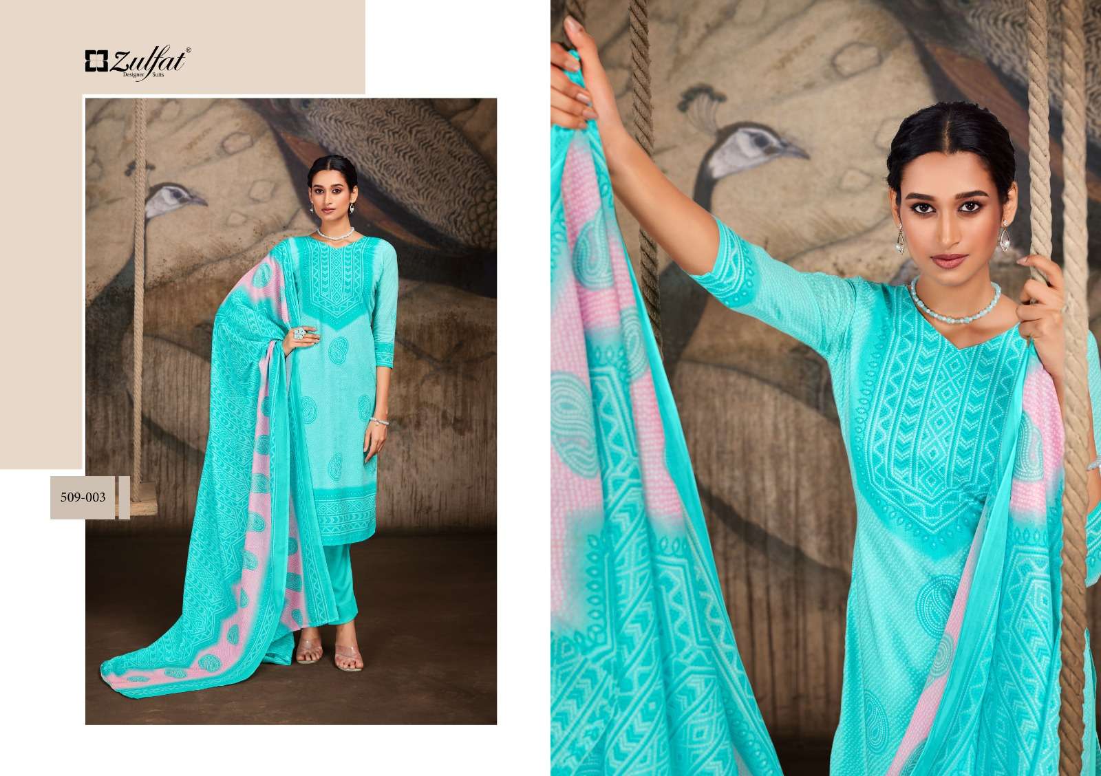 Adeena By Zulfat 509-001 To 509-008 Series Beautiful Stylish Suits Fancy Colorful Casual Wear & Ethnic Wear & Ready To Wear Pure Cotton Printed Dresses At Wholesale Price