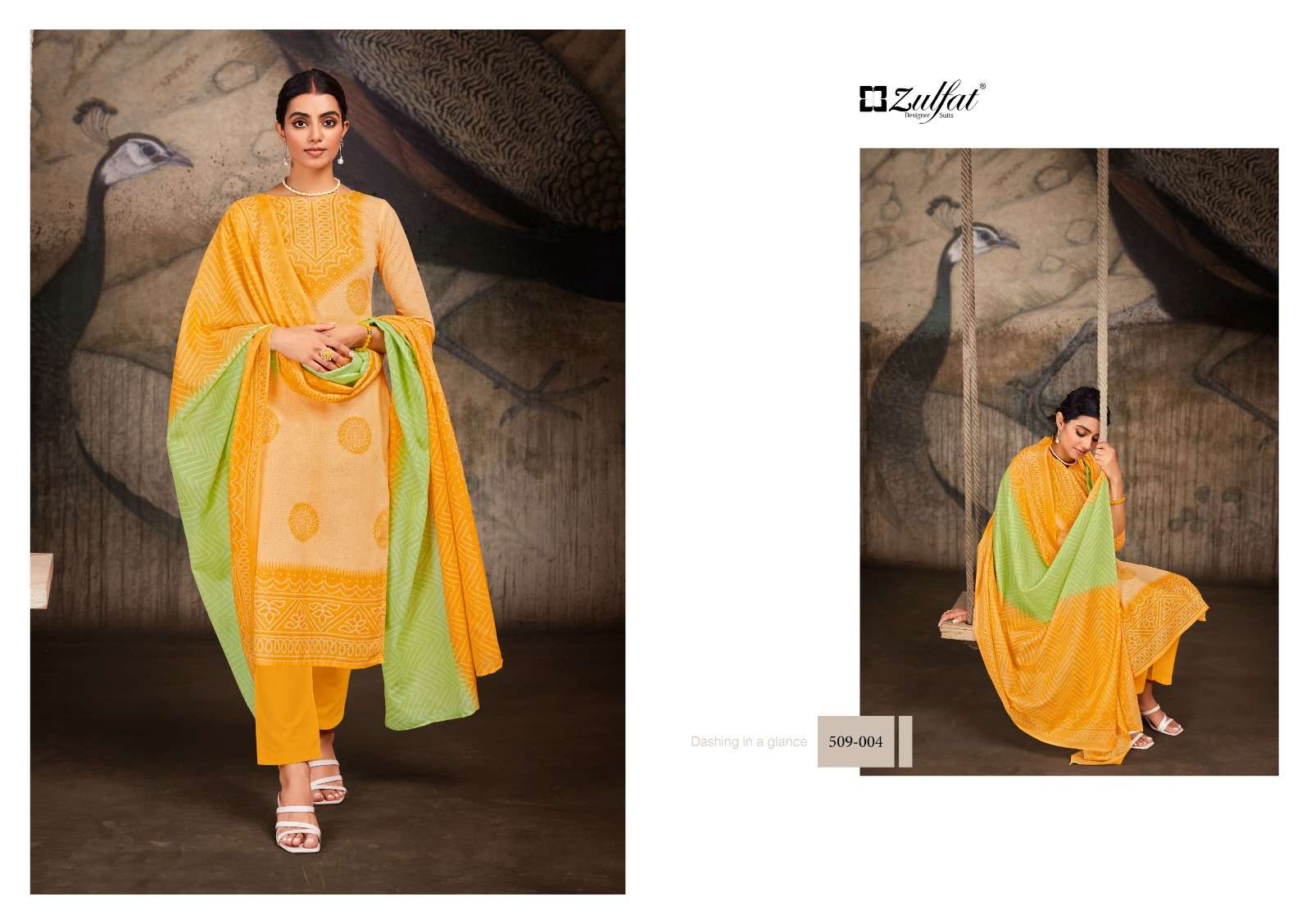 Adeena By Zulfat 509-001 To 509-008 Series Beautiful Stylish Suits Fancy Colorful Casual Wear & Ethnic Wear & Ready To Wear Pure Cotton Printed Dresses At Wholesale Price
