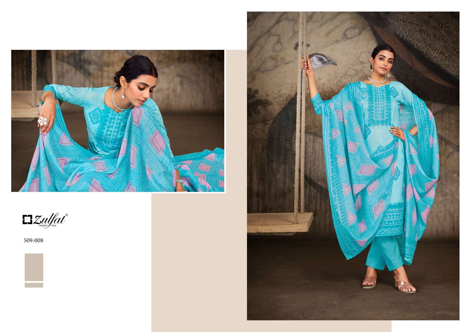 Adeena By Zulfat 509-001 To 509-008 Series Beautiful Stylish Suits Fancy Colorful Casual Wear & Ethnic Wear & Ready To Wear Pure Cotton Printed Dresses At Wholesale Price