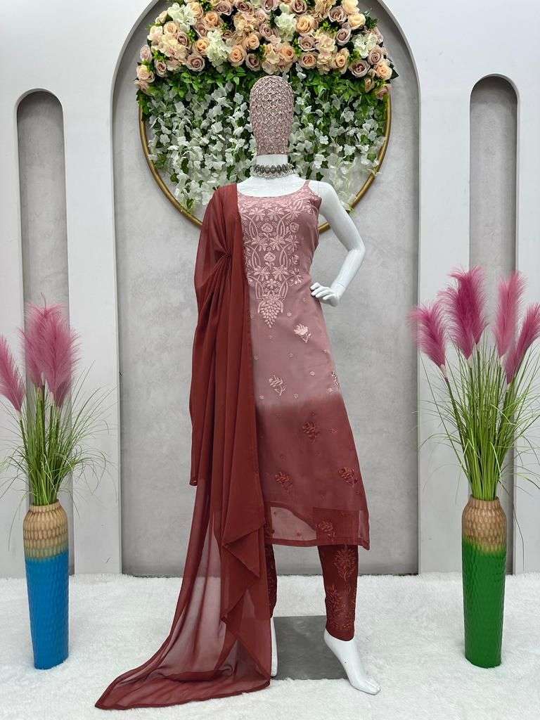 1290 By Fashid Wholesale Designer Suits Beautiful Fancy Colorful Stylish Party Wear & Occasional Wear Faux Georgette Dresses At Wholesale Price