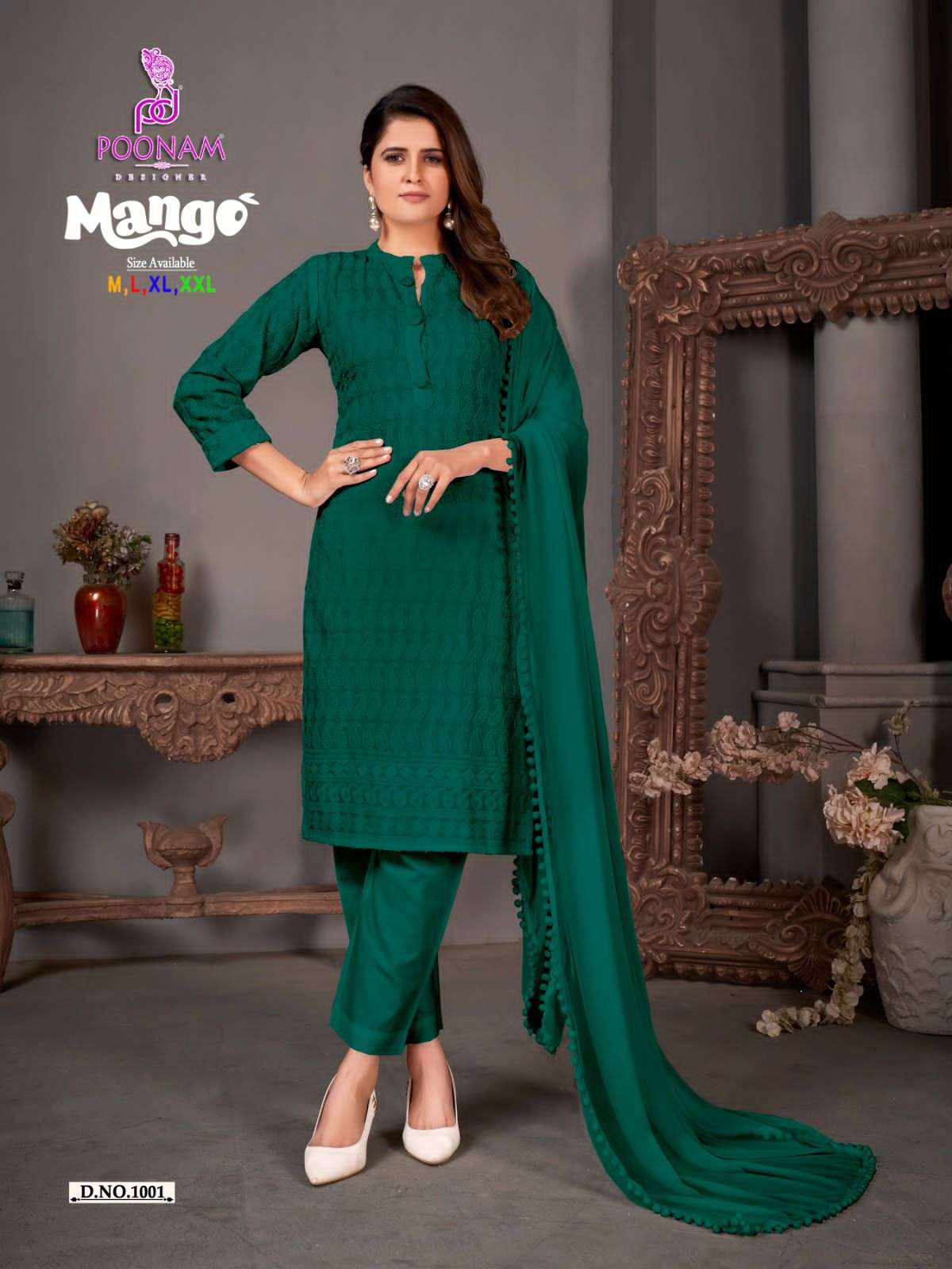 Mango By Poonam Designer 1001 To 1007 Series Beautiful Festive Suits Colorful Stylish Fancy Casual Wear & Ethnic Wear Pure Rayon Embroidered Dresses At Wholesale Price