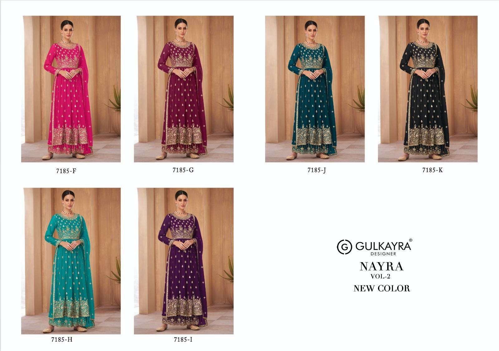 Nayra Vol-2 New Color By Gulkayra Designer 7185-F To 7185-K Series Beautiful Suits Colorful Stylish Fancy Casual Wear & Ethnic Wear Georgette Dresses At Wholesale Price