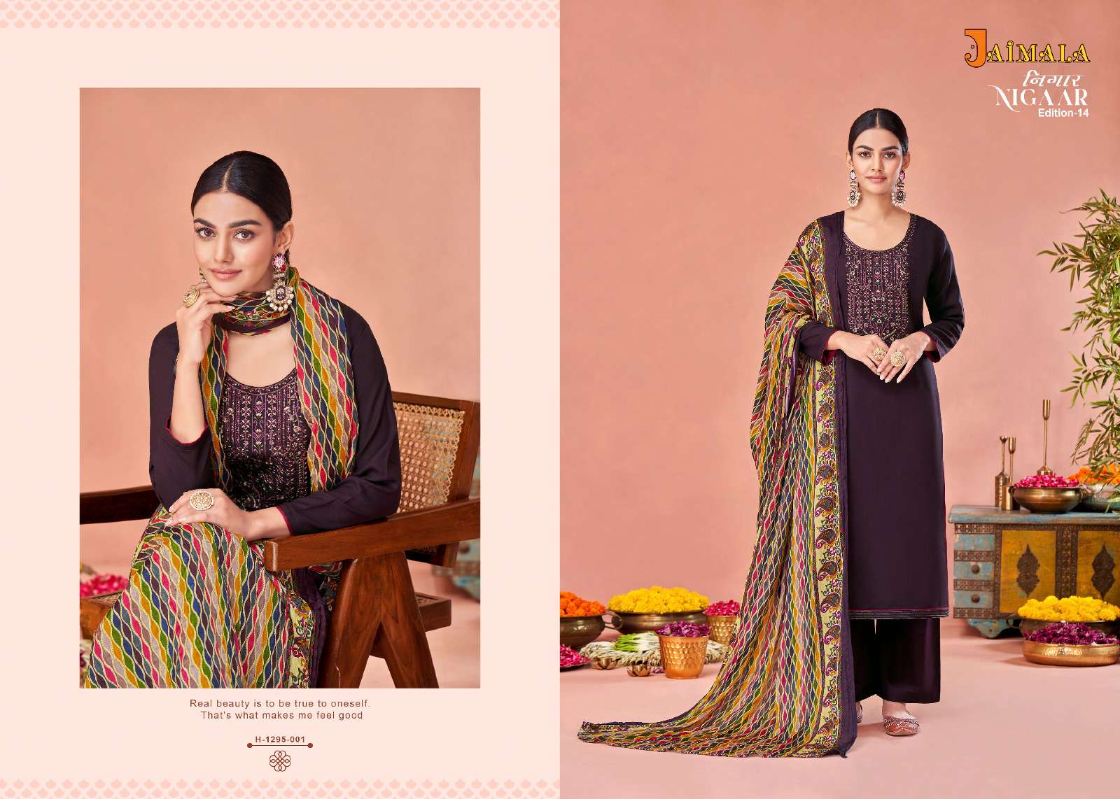 Nigaar Vol-14 By Jaimala 1295-001 To 1295-008 Series Designer Suits Collection Beautiful Stylish Colorful Fancy Party Wear & Occasional Wear Rayon Slub Dresses At Wholesale Price