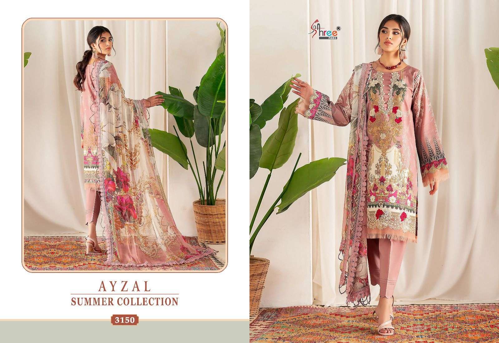 Ayzal Summer Collection By Shree Fabs 3146 To 3151 Series Beautiful Pakistani Suits Colorful Stylish Fancy Casual Wear & Ethnic Wear Pure Cotton Embroidered Dresses At Wholesale Price