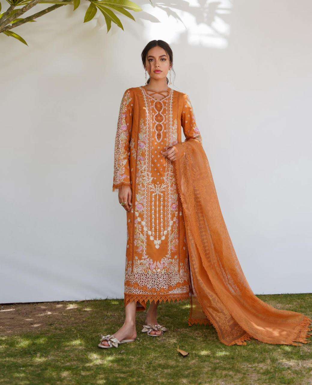 Original Pakistani Ramsha Vol-1 By Zesh Textile 01 To 08 Series Beautiful Pakistani Suits Colorful Stylish Fancy Casual Wear & Ethnic Wear Lawn Embroidered Dresses At Wholesale Price