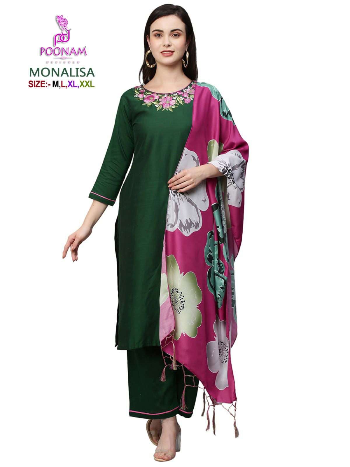 Monalisa By Poonam Designer 1001 To 1005 Series Designer Anarkali Suits Beautiful Fancy Colorful Stylish Party Wear & Occasional Wear Cotton Embroidered Dresses At Wholesale Price