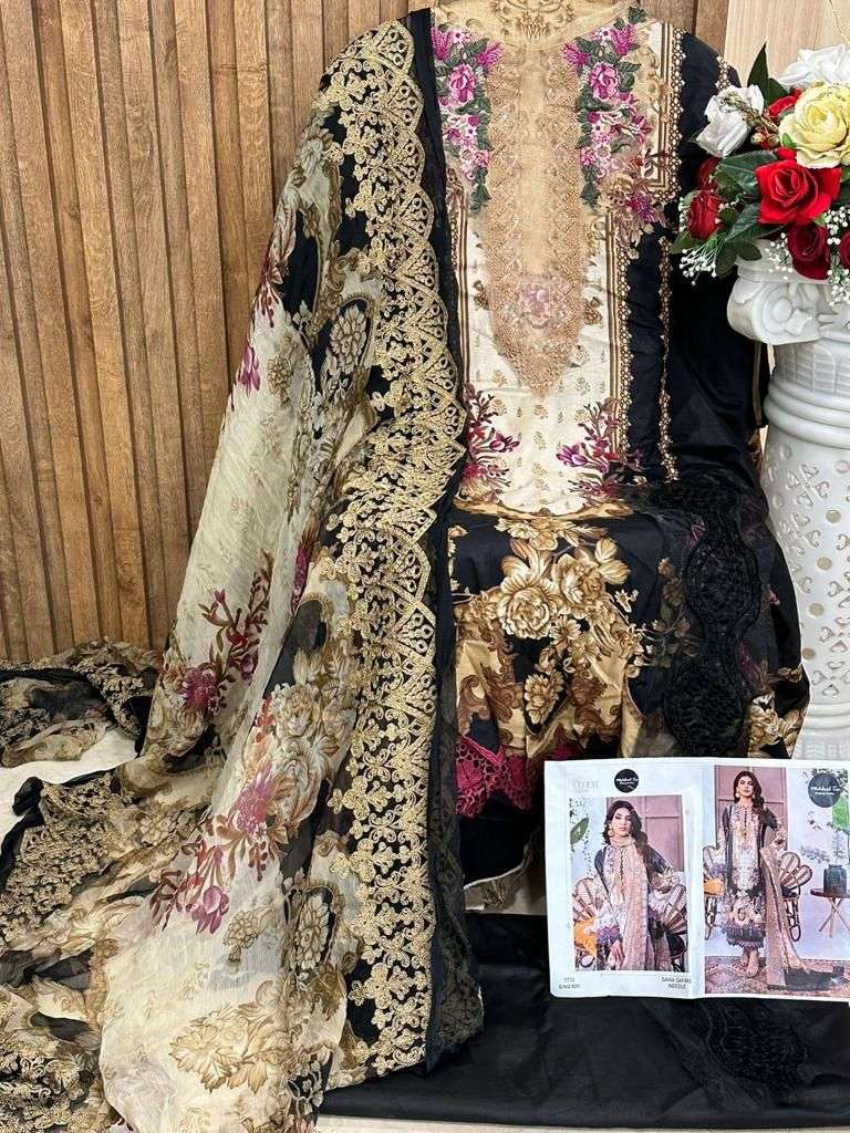 Sana Safinaz Needle By Mehboob Tex 1091 To 1093 Series Beautiful Pakistani Suits Colorful Stylish Fancy Casual Wear Lawn Cotton Embroidered Dresses At Wholesale Price