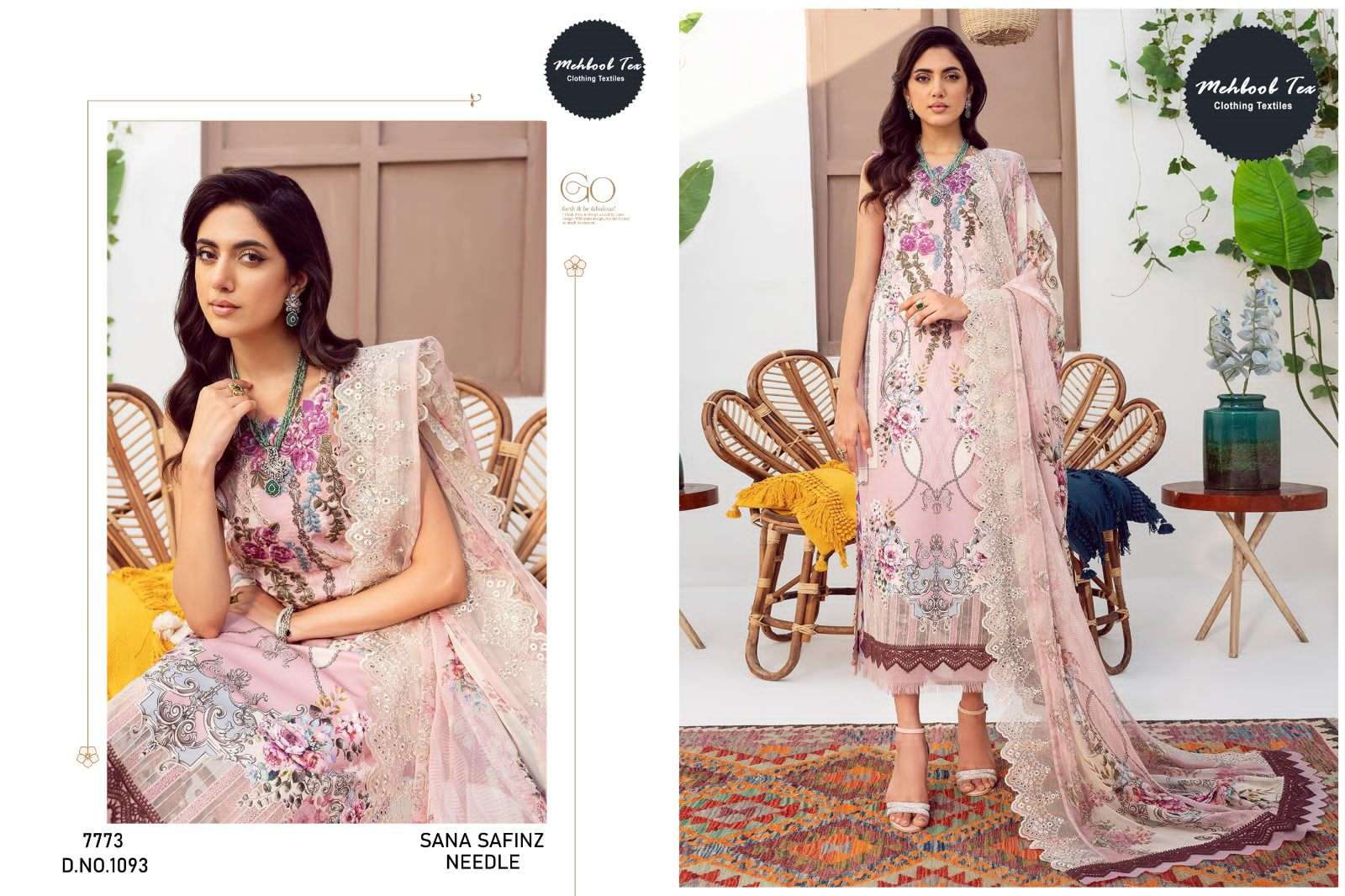 Sana Safinaz Needle By Mehboob Tex 1091 To 1093 Series Beautiful Pakistani Suits Colorful Stylish Fancy Casual Wear Lawn Cotton Embroidered Dresses At Wholesale Price