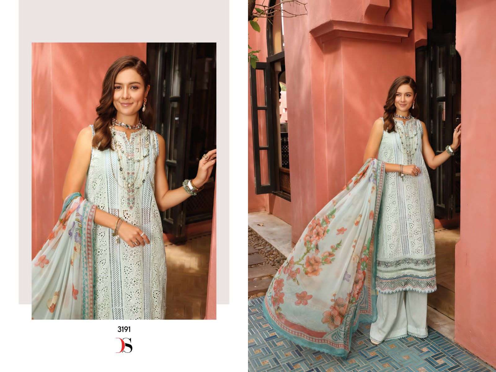 Noor Luxury Chikankari Lawn-23 By Deepsy Suits 3191 To 3196 Series Designer Pakistani Suits Beautiful Fancy Stylish Colorful Party Wear & Occasional Wear Pure Cambric Cotton With Embroidery Dresses At Wholesale Price