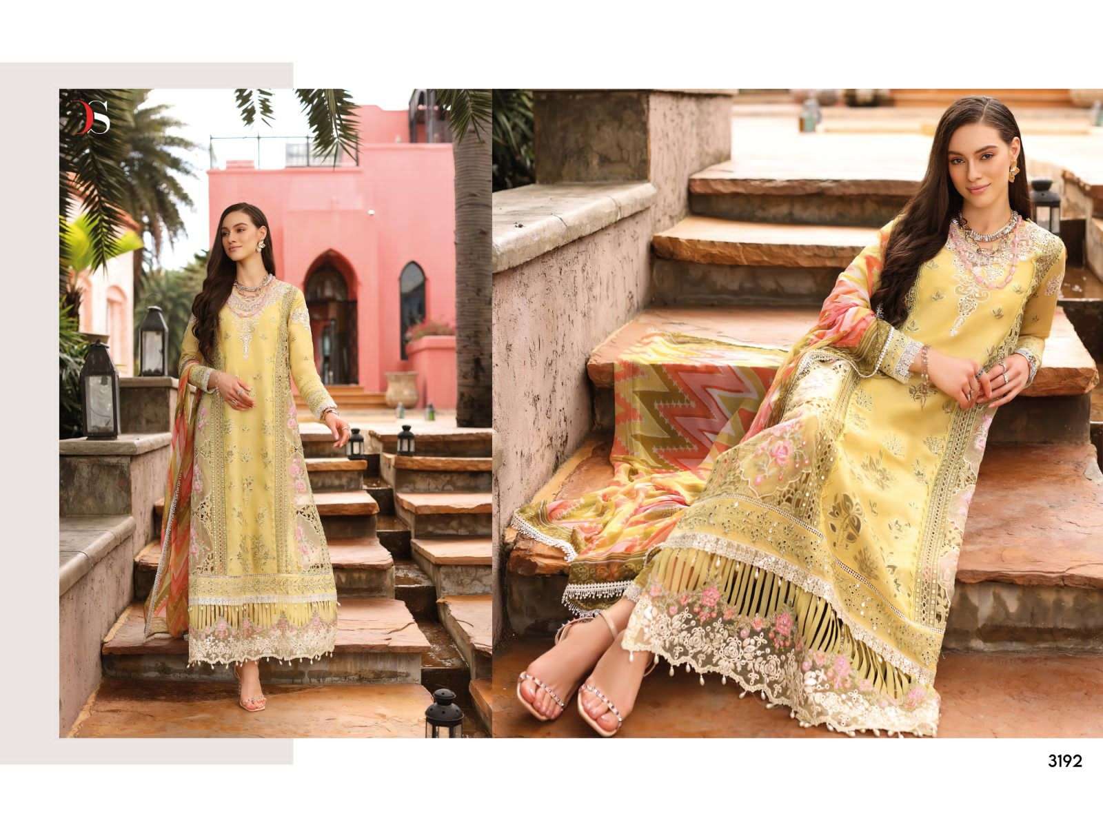 Noor Luxury Chikankari Lawn-23 By Deepsy Suits 3191 To 3196 Series Designer Pakistani Suits Beautiful Fancy Stylish Colorful Party Wear & Occasional Wear Pure Cambric Cotton With Embroidery Dresses At Wholesale Price