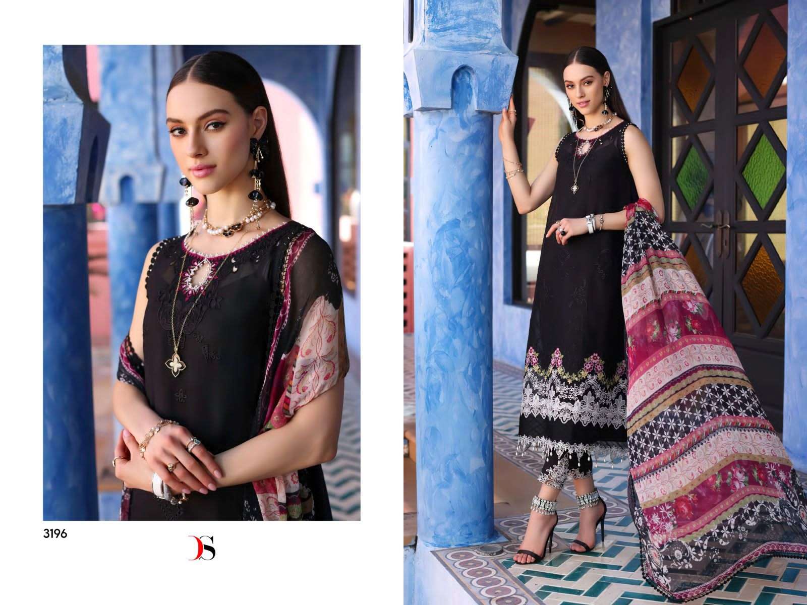 Noor Luxury Chikankari Lawn-23 By Deepsy Suits 3191 To 3196 Series Designer Pakistani Suits Beautiful Fancy Stylish Colorful Party Wear & Occasional Wear Pure Cambric Cotton With Embroidery Dresses At Wholesale Price