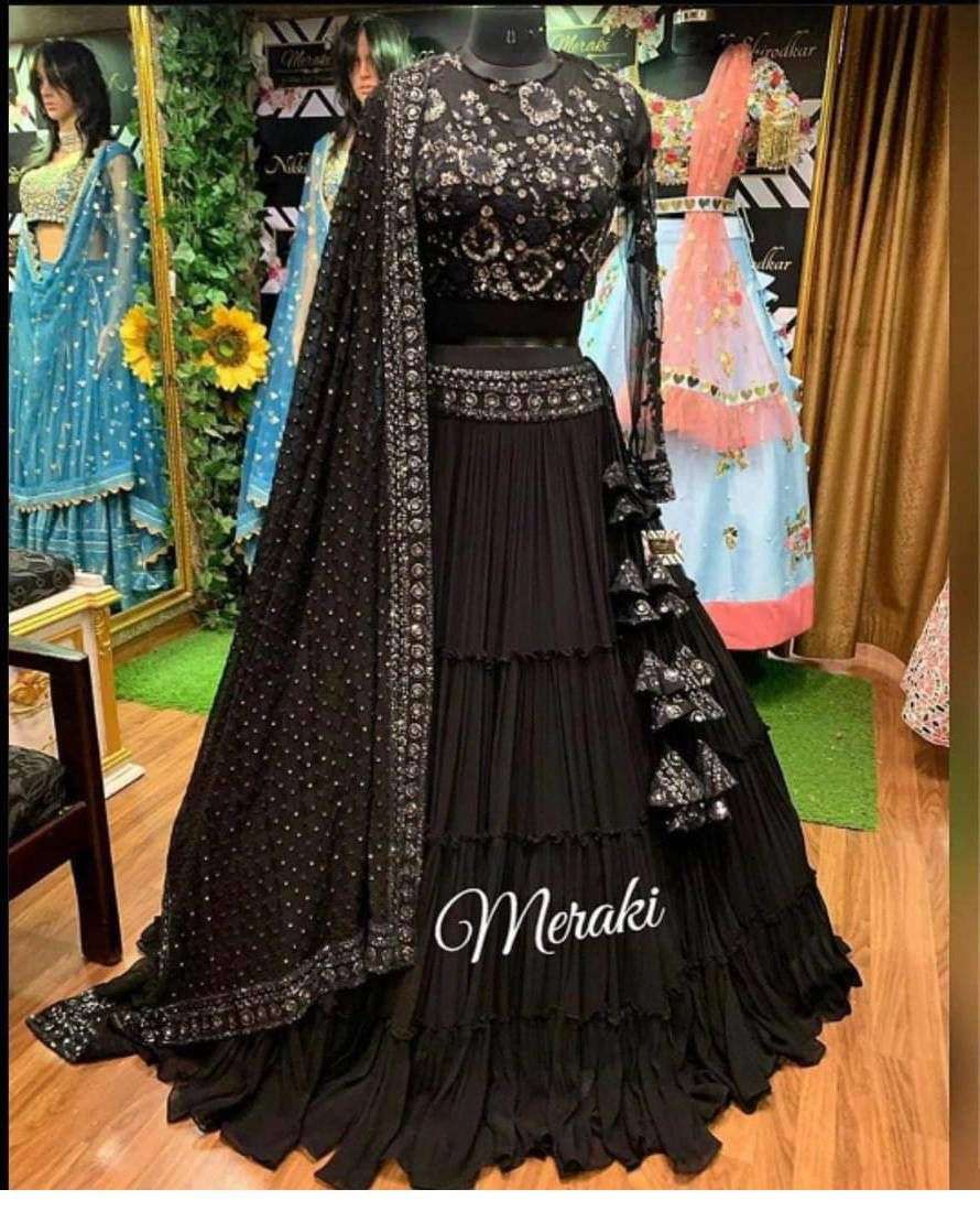 open lace back dress Designer Red Sequined Partywear Gown For Girls