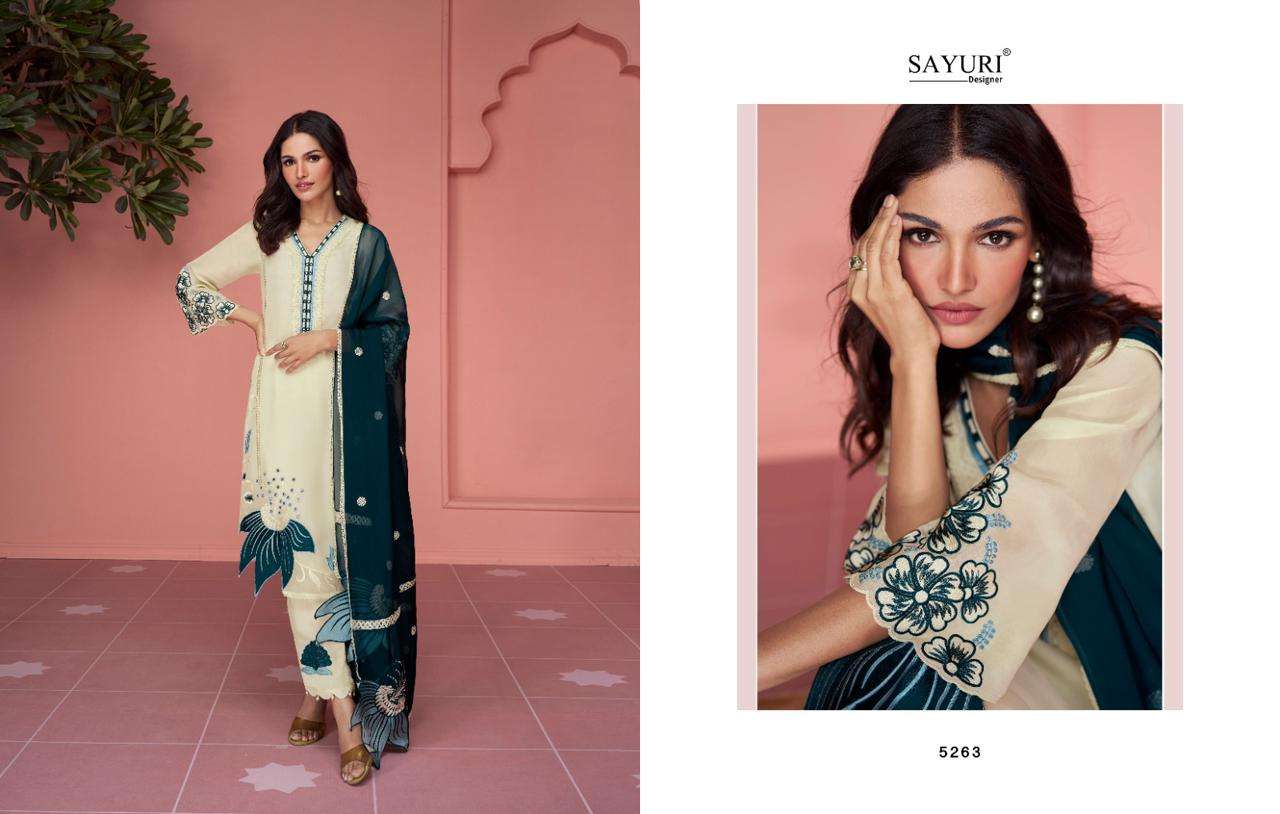 Sofiya By Sayuri 5262 To 5266 Series Beautiful Suits Colorful Stylish Fancy Casual Wear & Ethnic Wear Organza/Premium Silk Dresses At Wholesale Price