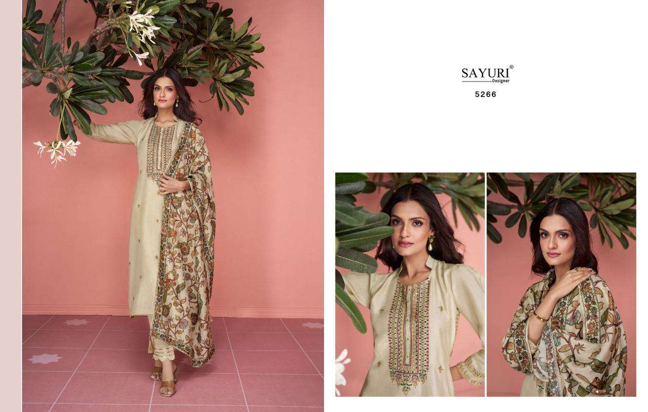 Sofiya By Sayuri 5262 To 5266 Series Beautiful Suits Colorful Stylish Fancy Casual Wear & Ethnic Wear Organza/Premium Silk Dresses At Wholesale Price