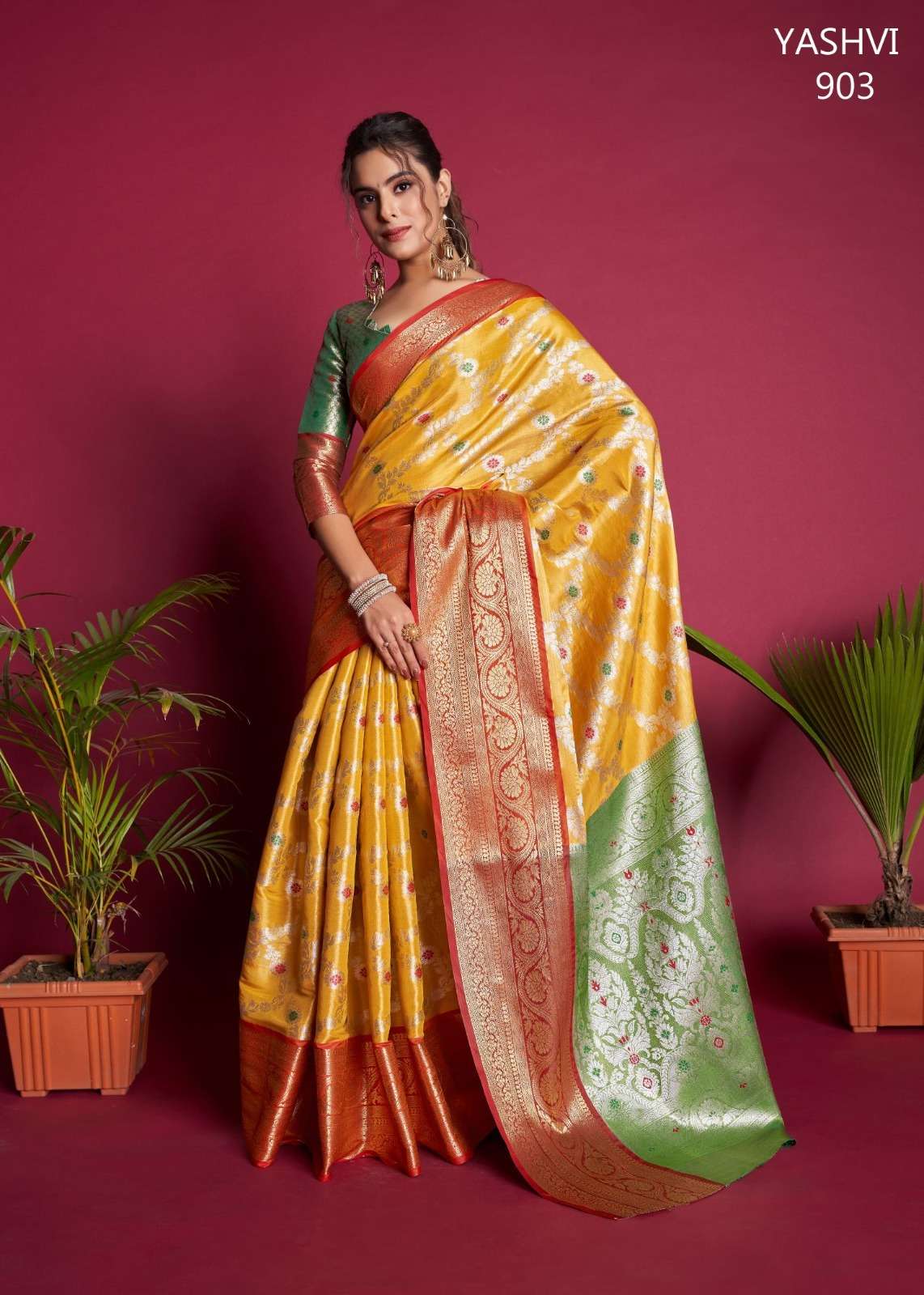 Yashvi By Fashion Lab 901 To 908 Series Indian Traditional Wear Collection Beautiful Stylish Fancy Colorful Party Wear & Occasional Wear Kanjivaram Silk Sarees At Wholesale Price