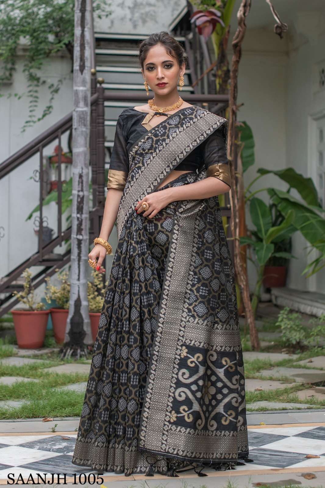 Saanjh By Fashion Lab 1005 To 1010 Series Indian Traditional Wear Collection Beautiful Stylish Fancy Colorful Party Wear & Occasional Wear Tussar Silk Sarees At Wholesale Price
