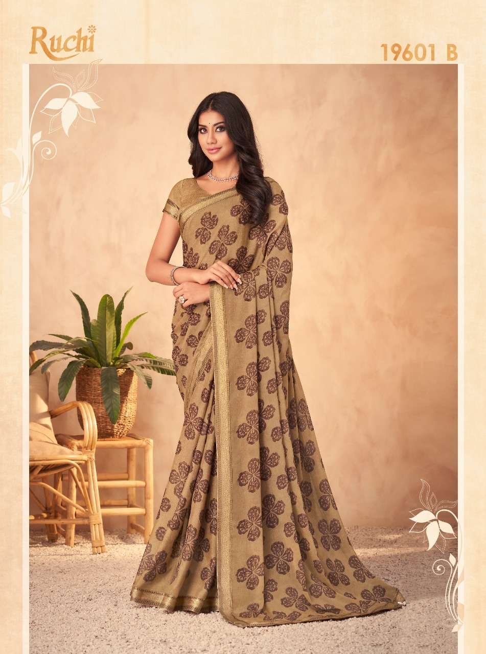 Chandni Vol-3 By Ruchi Sarees 19601-A To 19606-D Series Indian Traditional Wear Collection Beautiful Stylish Fancy Colorful Party Wear & Occasional Wear Silk Georgette Sarees At Wholesale Price