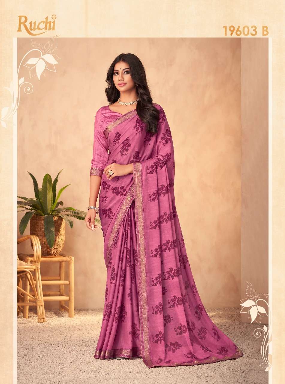 Chandni Vol-3 By Ruchi Sarees 19601-A To 19606-D Series Indian Traditional Wear Collection Beautiful Stylish Fancy Colorful Party Wear & Occasional Wear Silk Georgette Sarees At Wholesale Price