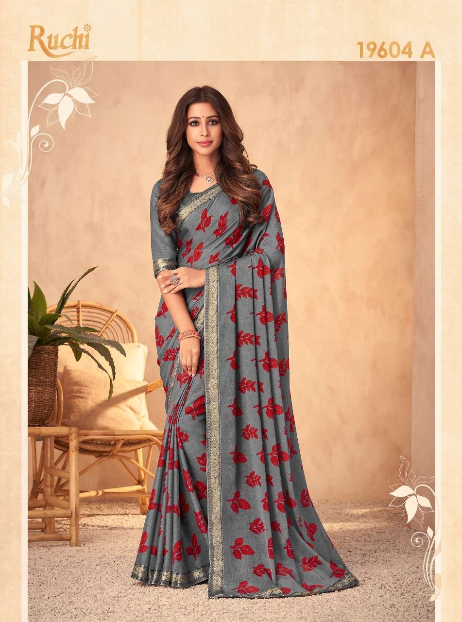 Chandni Vol-3 By Ruchi Sarees 19601-A To 19606-D Series Indian Traditional Wear Collection Beautiful Stylish Fancy Colorful Party Wear & Occasional Wear Silk Georgette Sarees At Wholesale Price