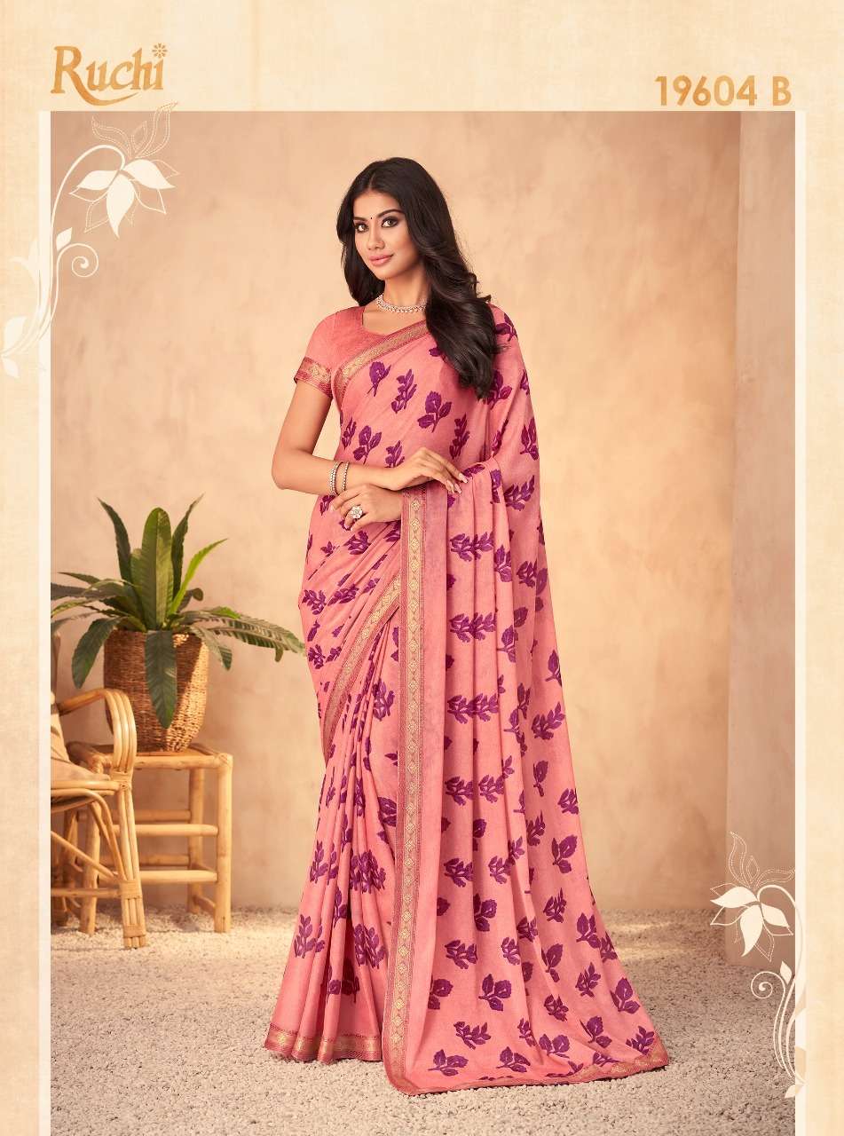 Chandni Vol-3 By Ruchi Sarees 19601-A To 19606-D Series Indian Traditional Wear Collection Beautiful Stylish Fancy Colorful Party Wear & Occasional Wear Silk Georgette Sarees At Wholesale Price