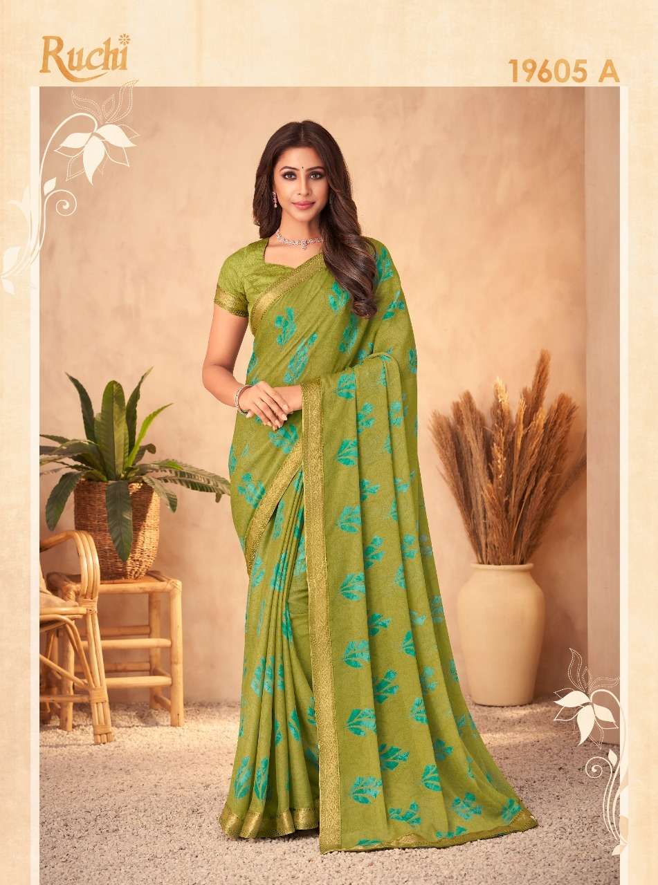 Chandni Vol-3 By Ruchi Sarees 19601-A To 19606-D Series Indian Traditional Wear Collection Beautiful Stylish Fancy Colorful Party Wear & Occasional Wear Silk Georgette Sarees At Wholesale Price
