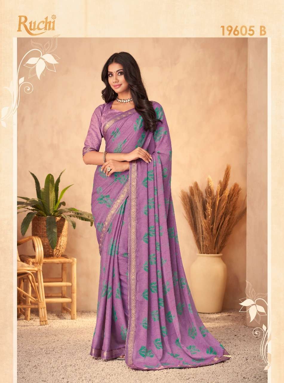 Chandni Vol-3 By Ruchi Sarees 19601-A To 19606-D Series Indian Traditional Wear Collection Beautiful Stylish Fancy Colorful Party Wear & Occasional Wear Silk Georgette Sarees At Wholesale Price