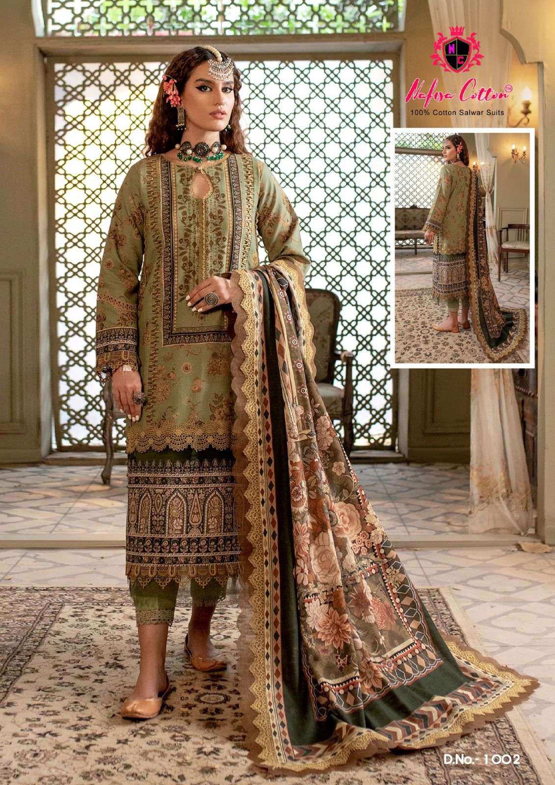 SAFINA BY NAFISA COTTON 1001 TO 1006 SERIES BEAUTIFUL STYLISH FESTIVE SUITS  FANCY COLORFUL CASUAL WEAR