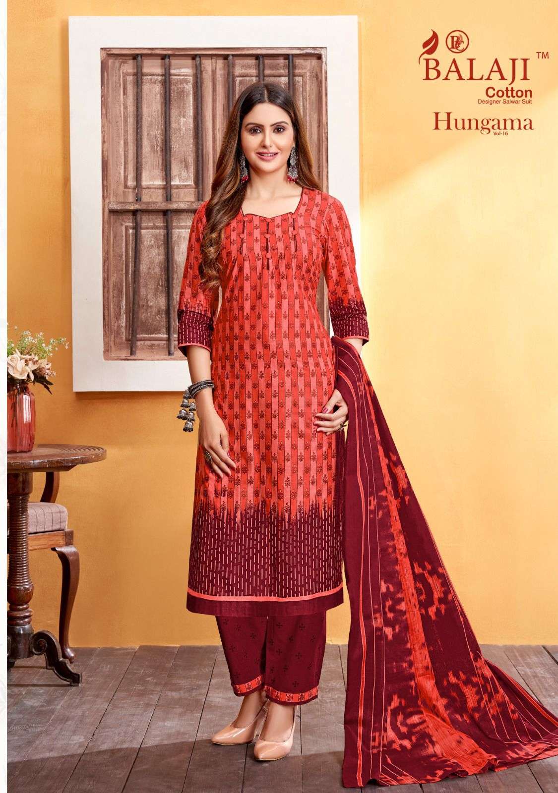 Hungama Vol-16 By Balaji Cotton 1601 To 1612 Series Beautiful Stylish Festive Suits Fancy Colorful Casual Wear & Ethnic Wear & Ready To Wear Pure Cotton Print Dresses At Wholesale Price