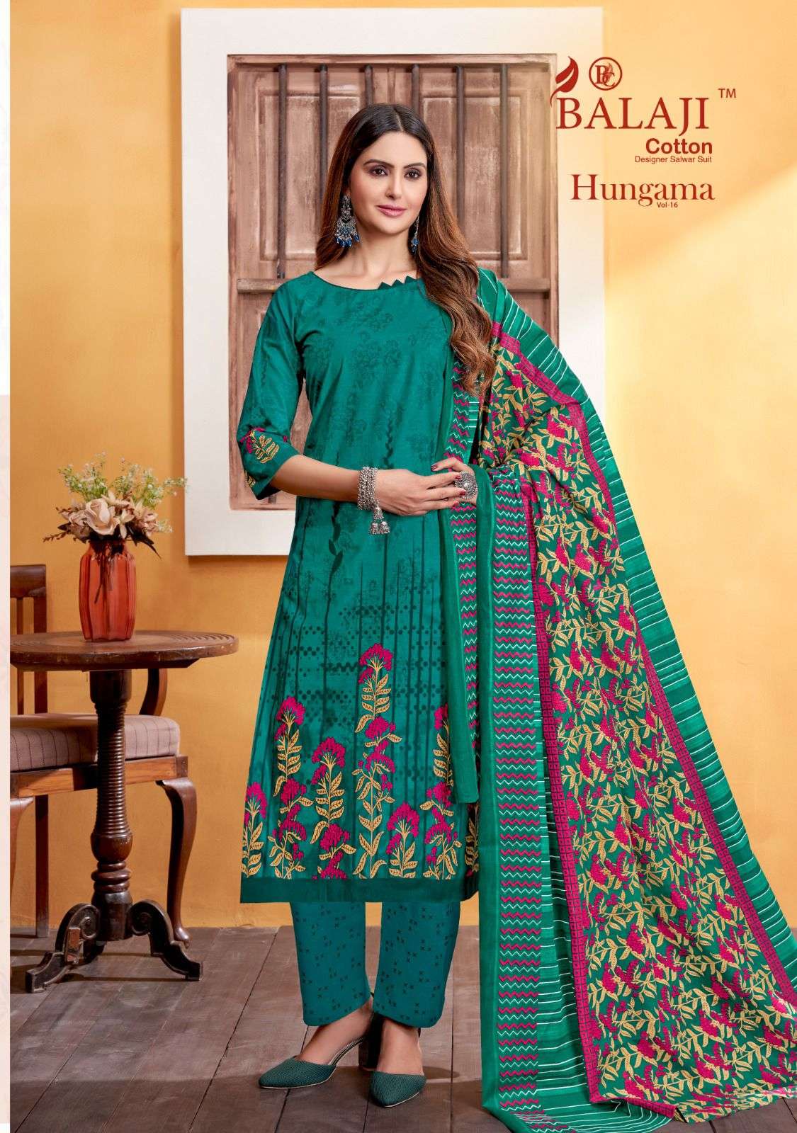 Hungama Vol-16 By Balaji Cotton 1601 To 1612 Series Beautiful Stylish Festive Suits Fancy Colorful Casual Wear & Ethnic Wear & Ready To Wear Pure Cotton Print Dresses At Wholesale Price