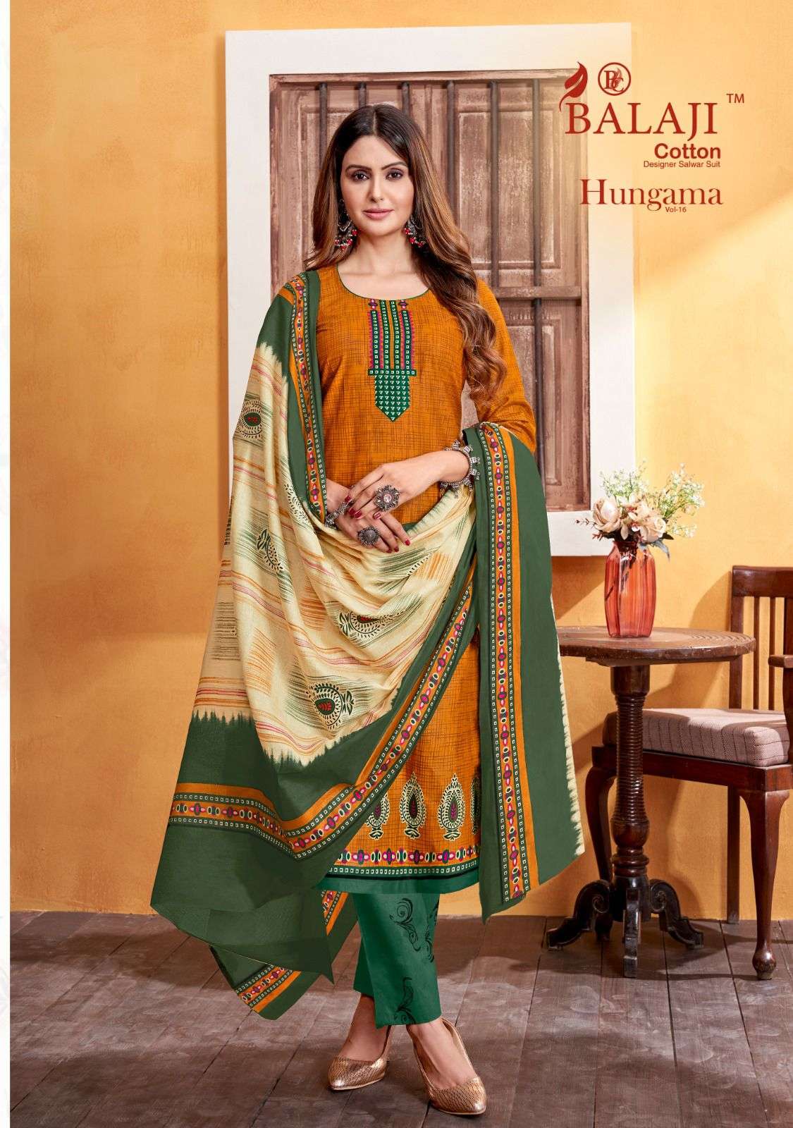 Hungama Vol-16 By Balaji Cotton 1601 To 1612 Series Beautiful Stylish Festive Suits Fancy Colorful Casual Wear & Ethnic Wear & Ready To Wear Pure Cotton Print Dresses At Wholesale Price