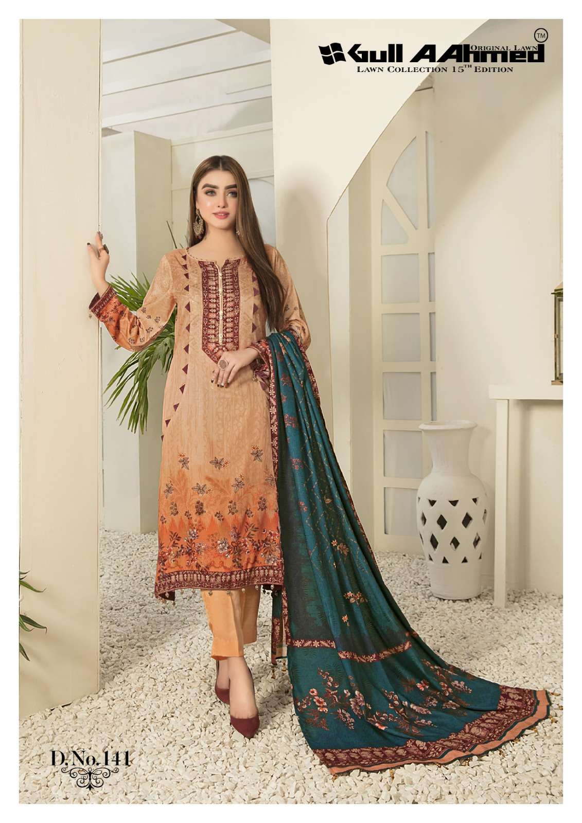 Gull Aahmed Lawn Collection Vol-15 By Gull Aahmed 141 To 146 Series Beautiful Suits Colorful Stylish Fancy Casual Wear & Ethnic Wear Pure Lawn Print Dresses At Wholesale Price