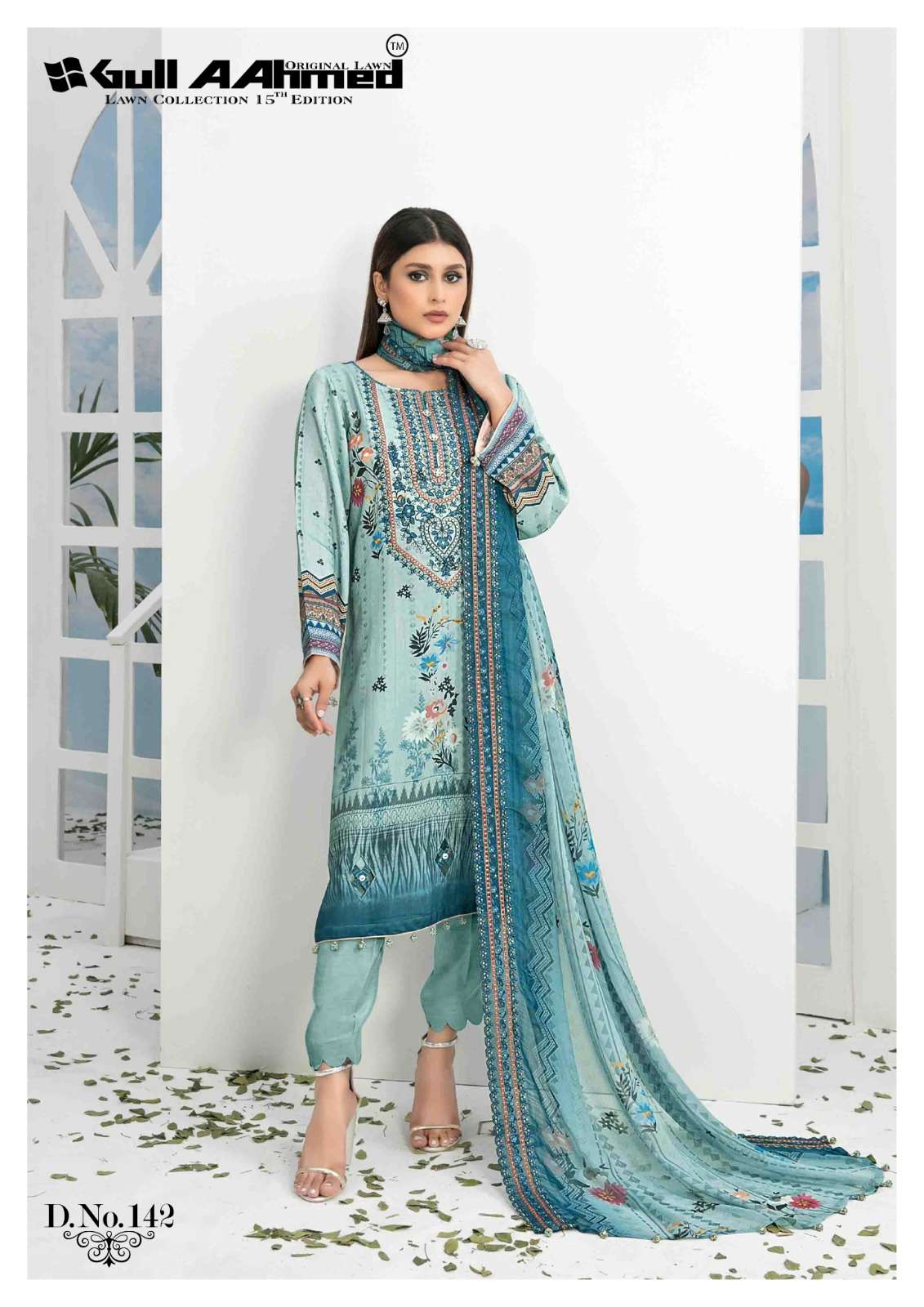 Gull Aahmed Lawn Collection Vol-15 By Gull Aahmed 141 To 146 Series Beautiful Suits Colorful Stylish Fancy Casual Wear & Ethnic Wear Pure Lawn Print Dresses At Wholesale Price