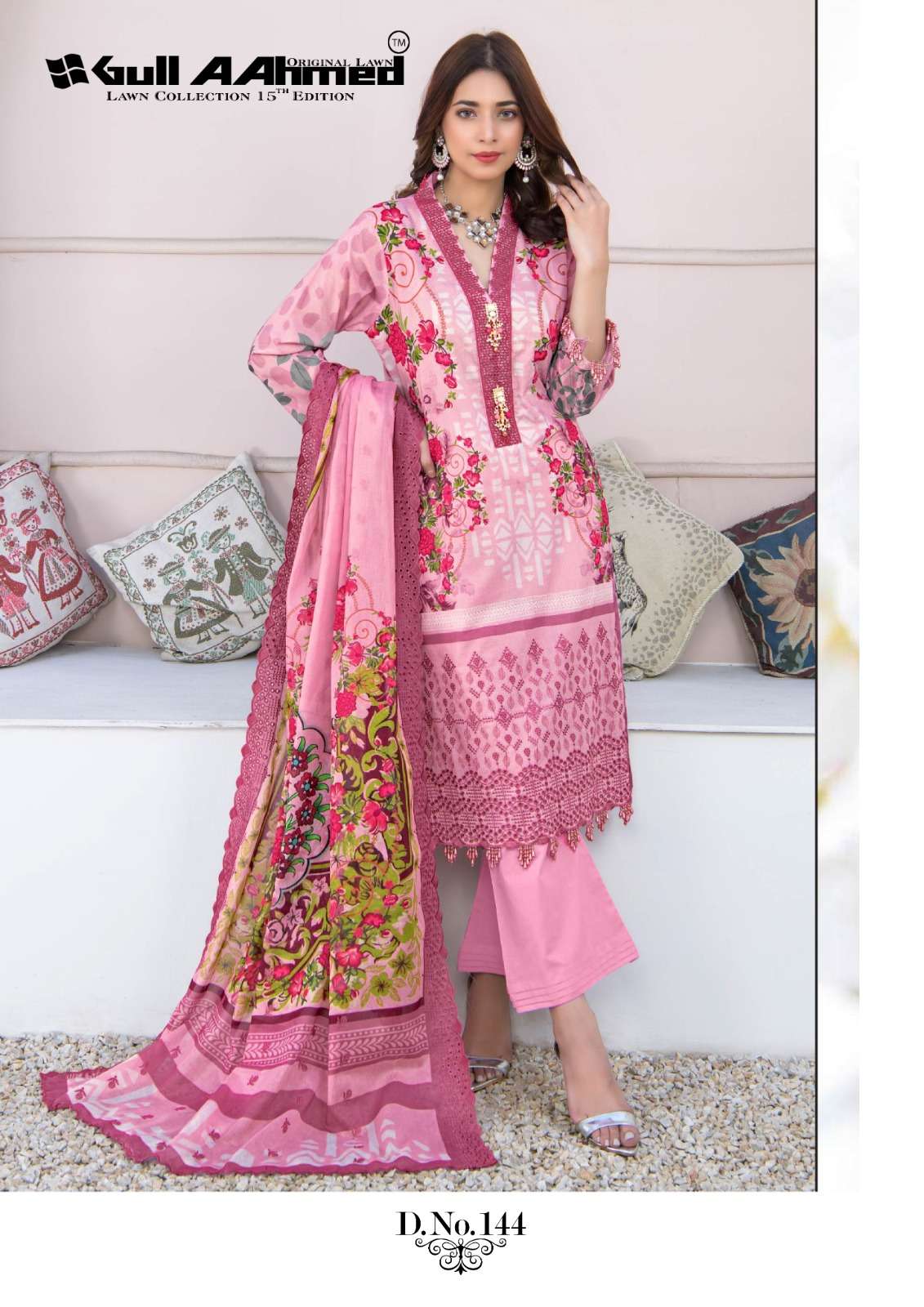 Gull Aahmed Lawn Collection Vol-15 By Gull Aahmed 141 To 146 Series Beautiful Suits Colorful Stylish Fancy Casual Wear & Ethnic Wear Pure Lawn Print Dresses At Wholesale Price