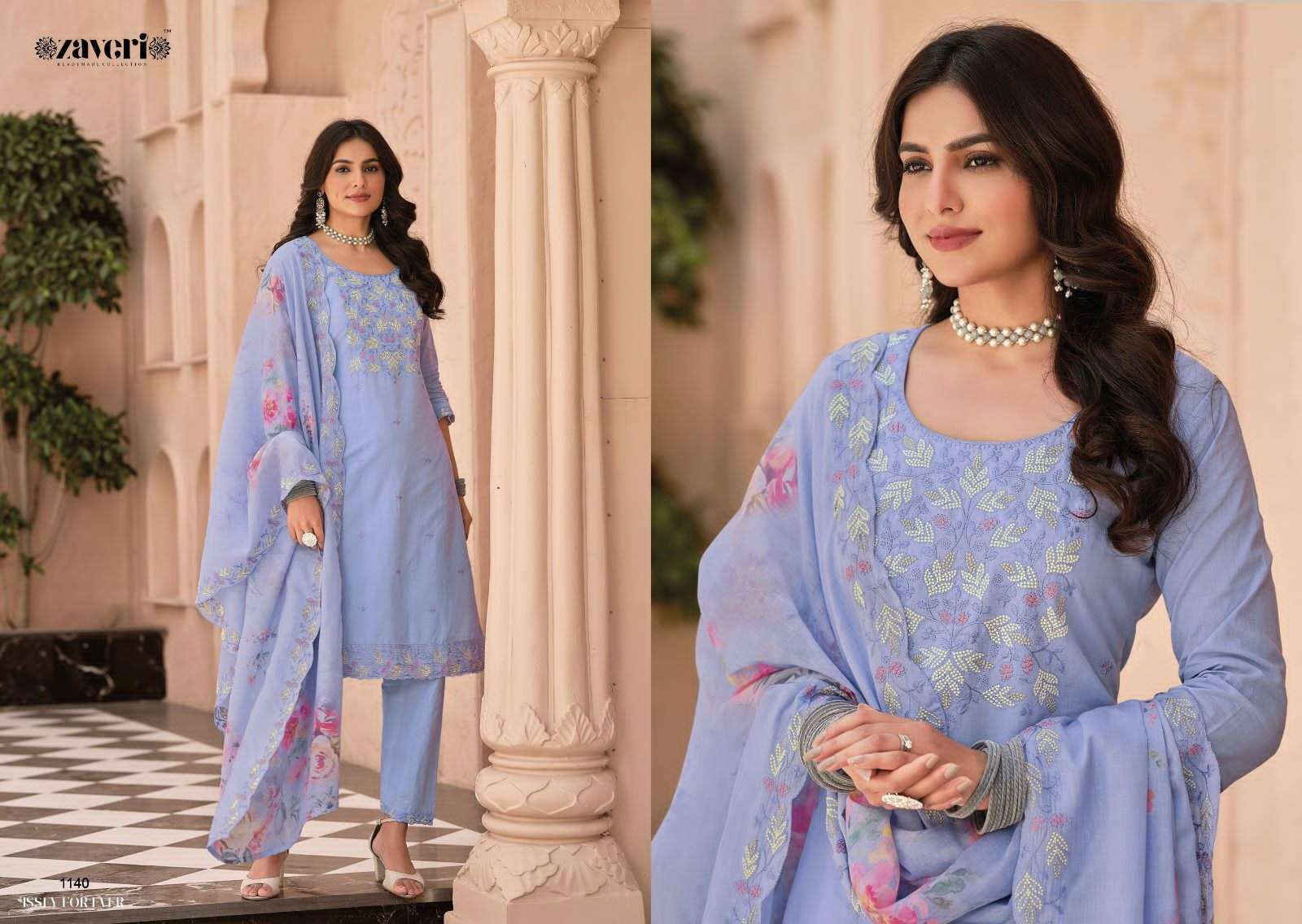 Mal Mal Vol-1 By Zaveri 1137 To 1140 Series Designer Festive Suits Beautiful Fancy Colorful Stylish Party Wear & Occasional Wear Pure Cotton Embroidered Dresses At Wholesale Price
