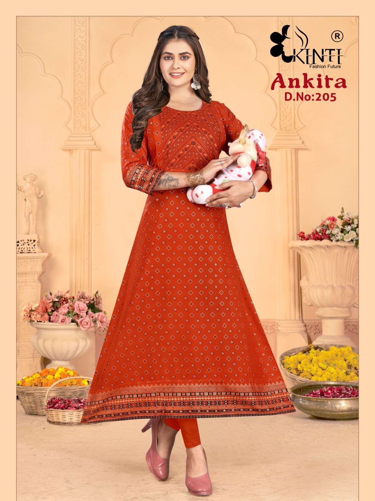 Ankita Vol-2 By Kinti 201 To 208 Series Beautiful Stylish Fancy Colorful Casual Wear & Ethnic Wear Heavy Rayon Print Gown At Wholesale Price