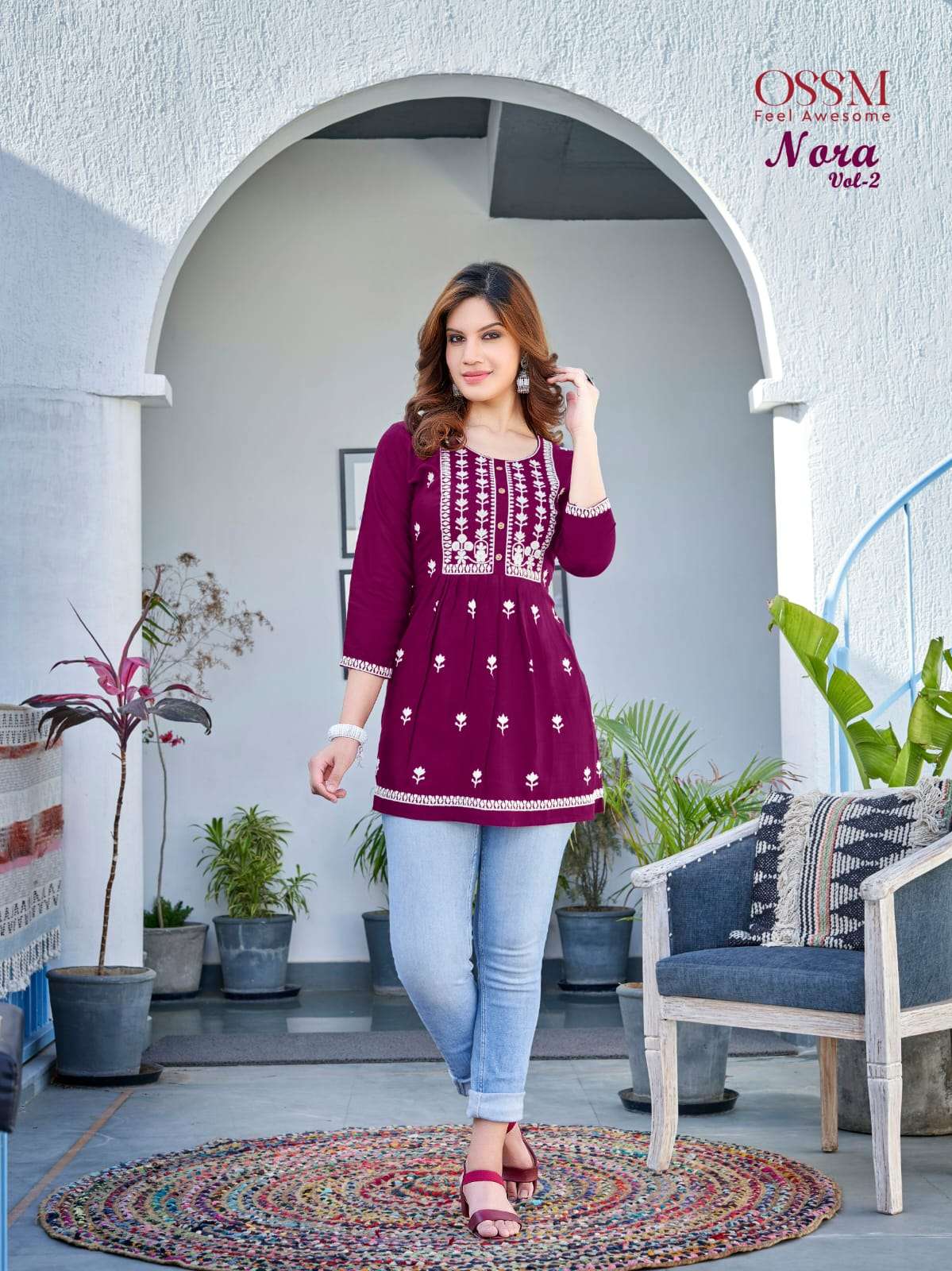 Nora Vol-2 By Ossm 1001 To 1006 Series Designer Stylish Fancy Colorful Beautiful Party Wear & Ethnic Wear Collection Rayon Slub Tops At Wholesale Price