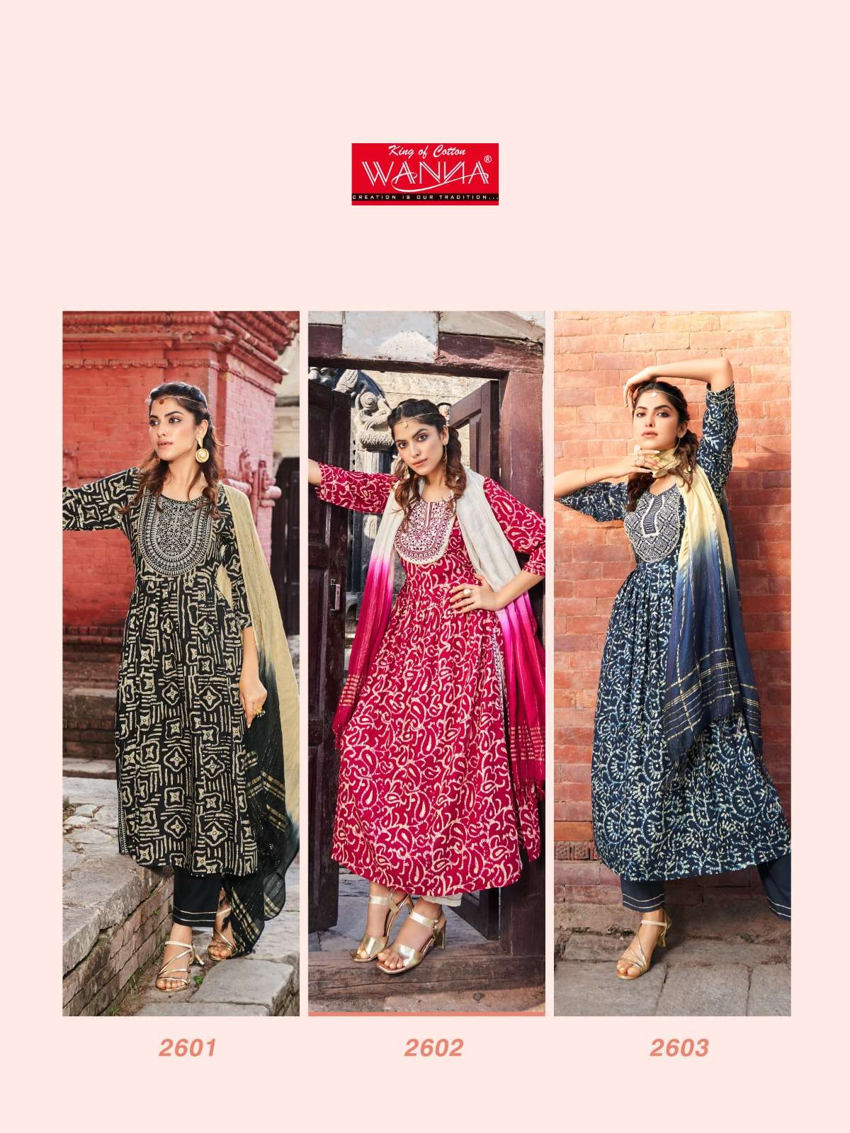 Naira Queen Vol-3 By Wanna 2601 To 2603 Series Designer Festive Suits Beautiful Fancy Colorful Stylish Party Wear & Occasional Wear Viscose Rayon Dresses At Wholesale Price