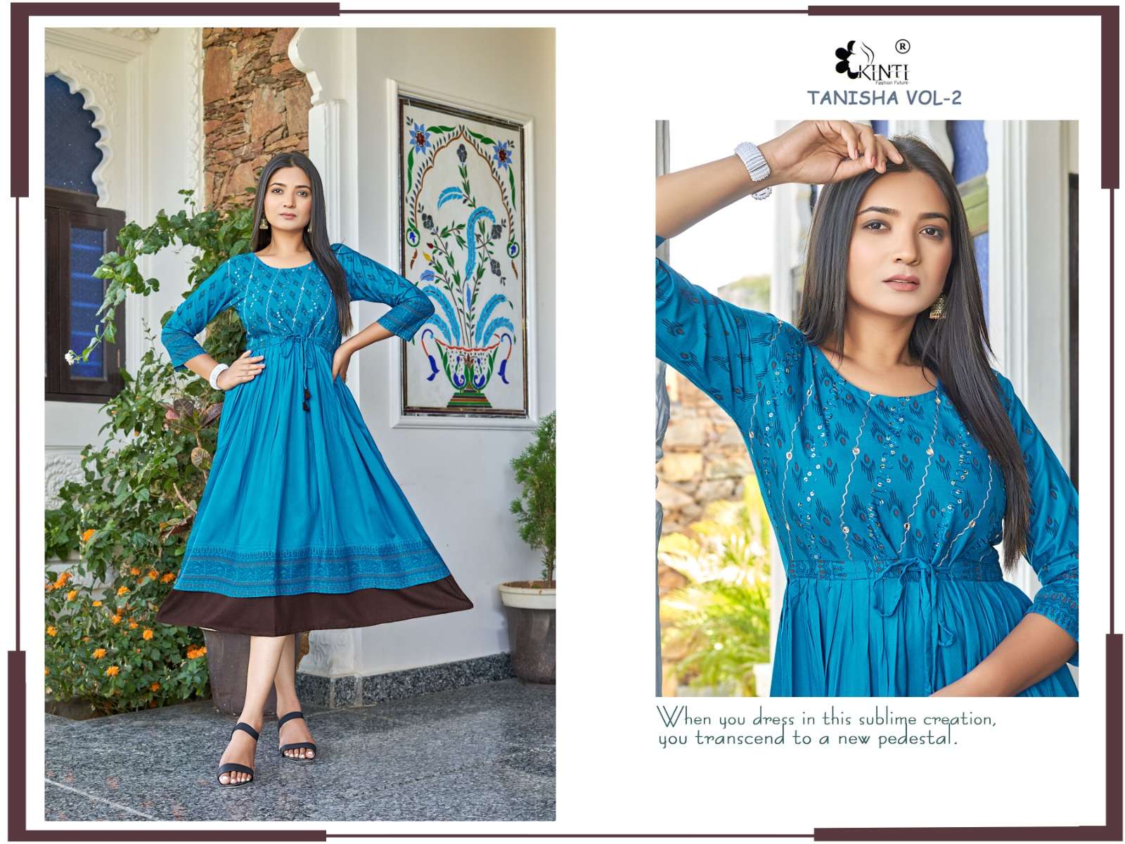Tanisha Vol-2 By Kinti 201 To 208 Series Beautiful Stylish Fancy Colorful Casual Wear & Ethnic Wear Rayon Print Kurtis At Wholesale Price