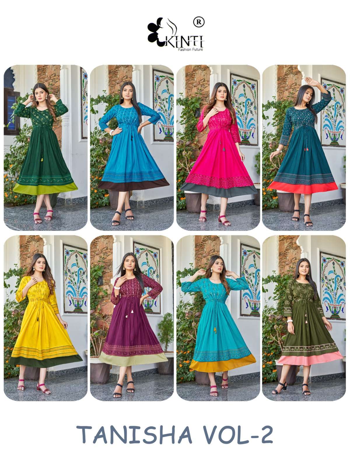 Tanisha Vol-2 By Kinti 201 To 208 Series Beautiful Stylish Fancy Colorful Casual Wear & Ethnic Wear Rayon Print Kurtis At Wholesale Price